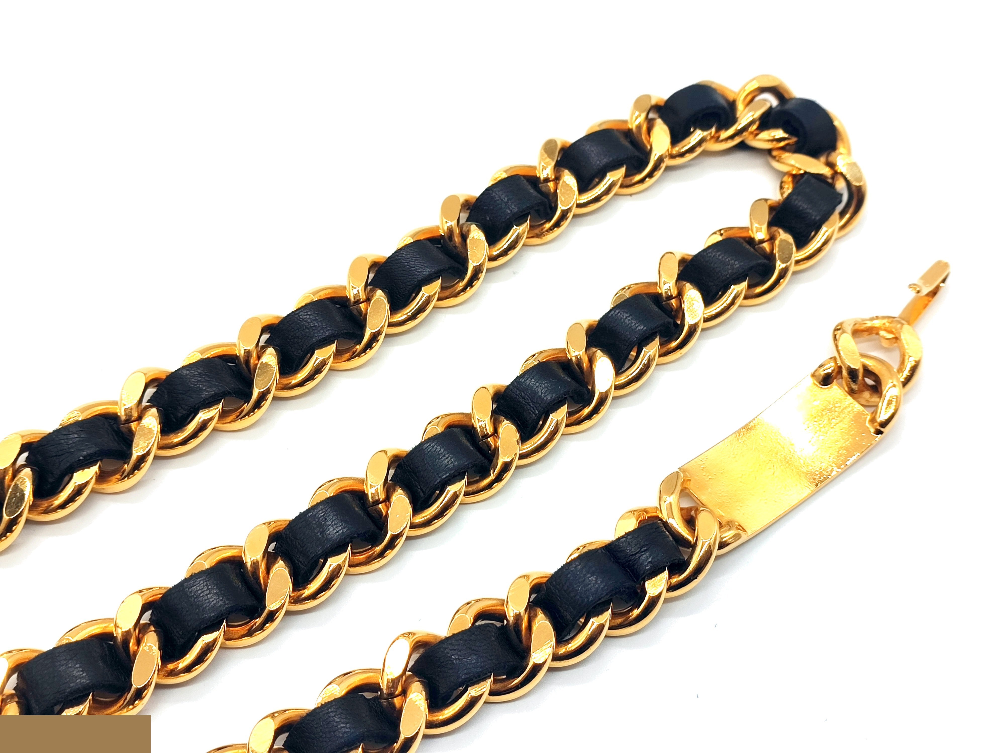 Coco Mark Leather Chain Belt, Chain approx. 85cm — view 10