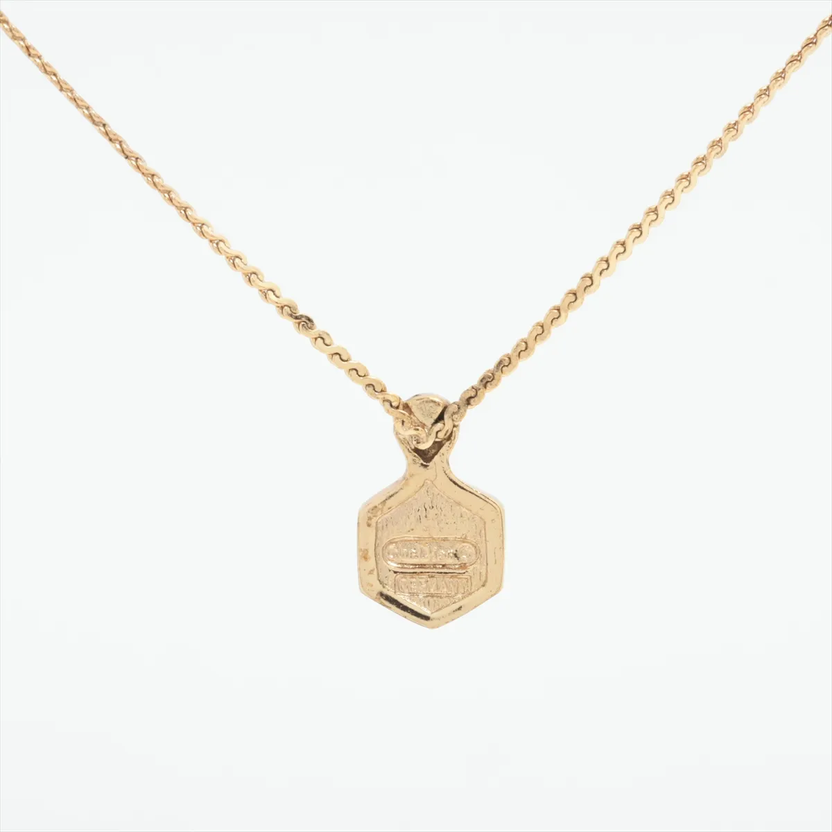 necklace, GP x rhinestones, gold, — view 2