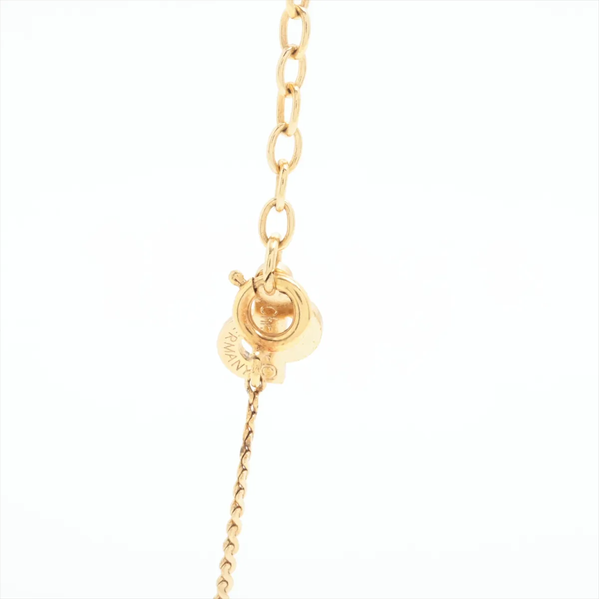 necklace, GP x rhinestones, gold, — view 3
