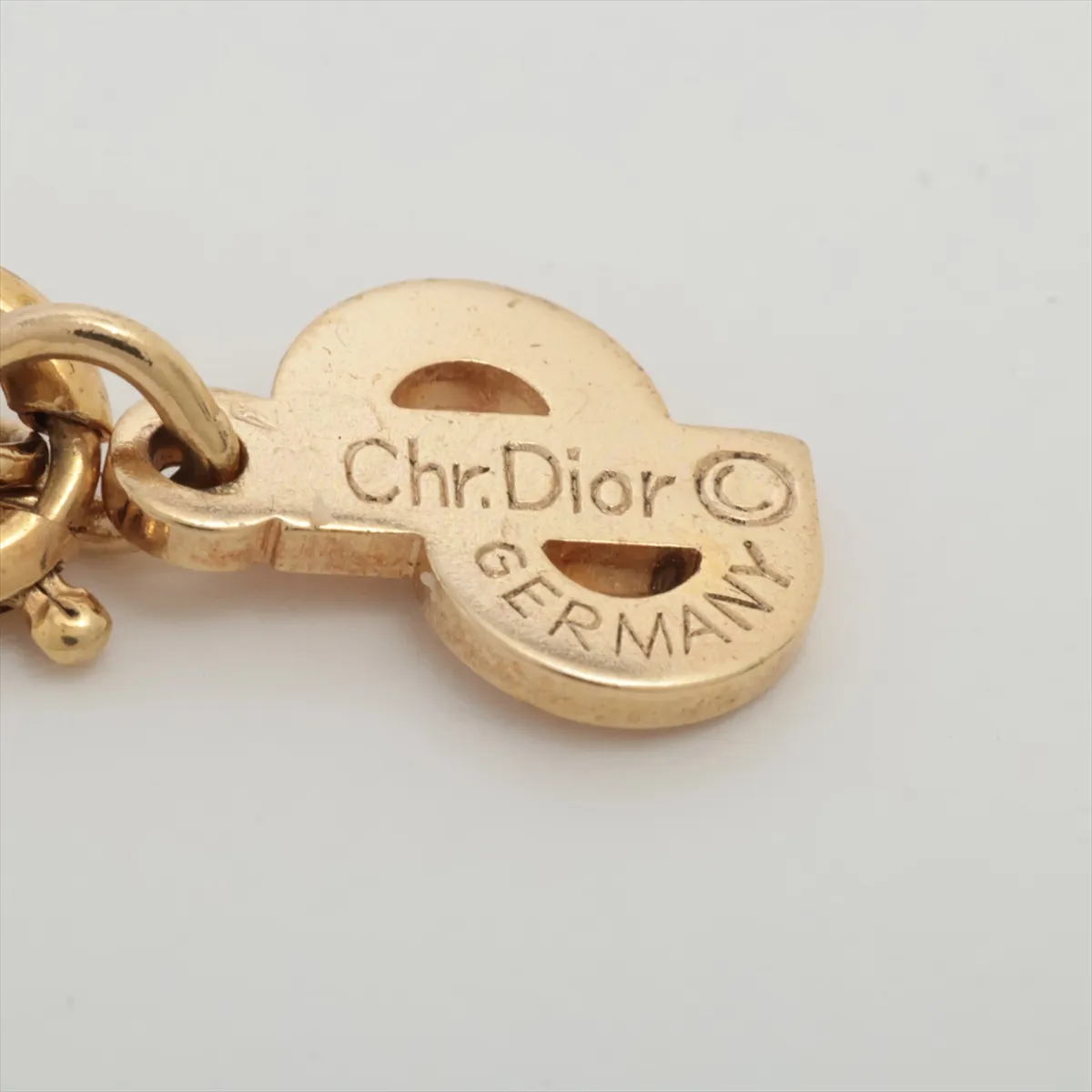 necklace, GP x rhinestones, gold, — view 4