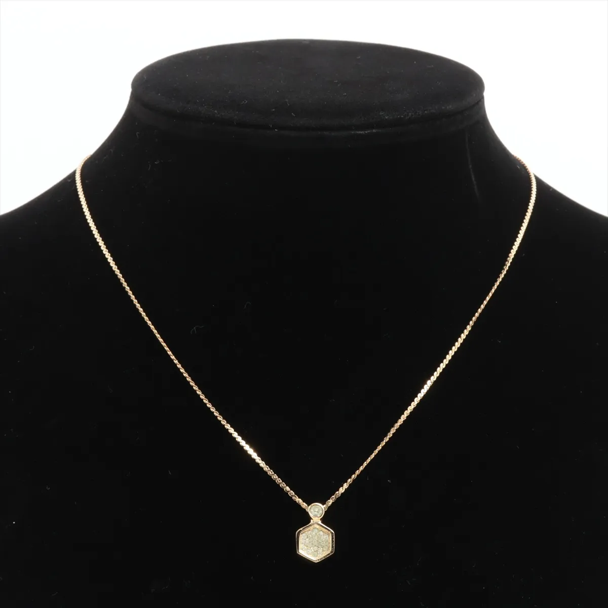necklace, GP x rhinestones, gold, — view 5