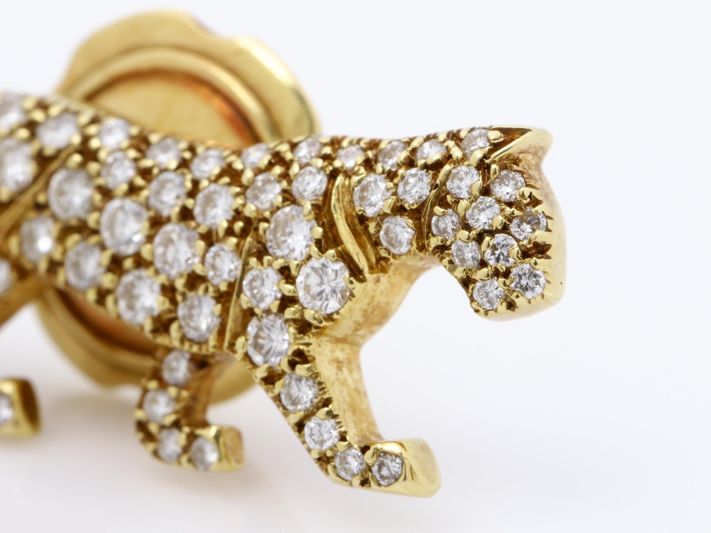 Panthère pin brooch, K18YG, medium diameter, 4.29g — view 3