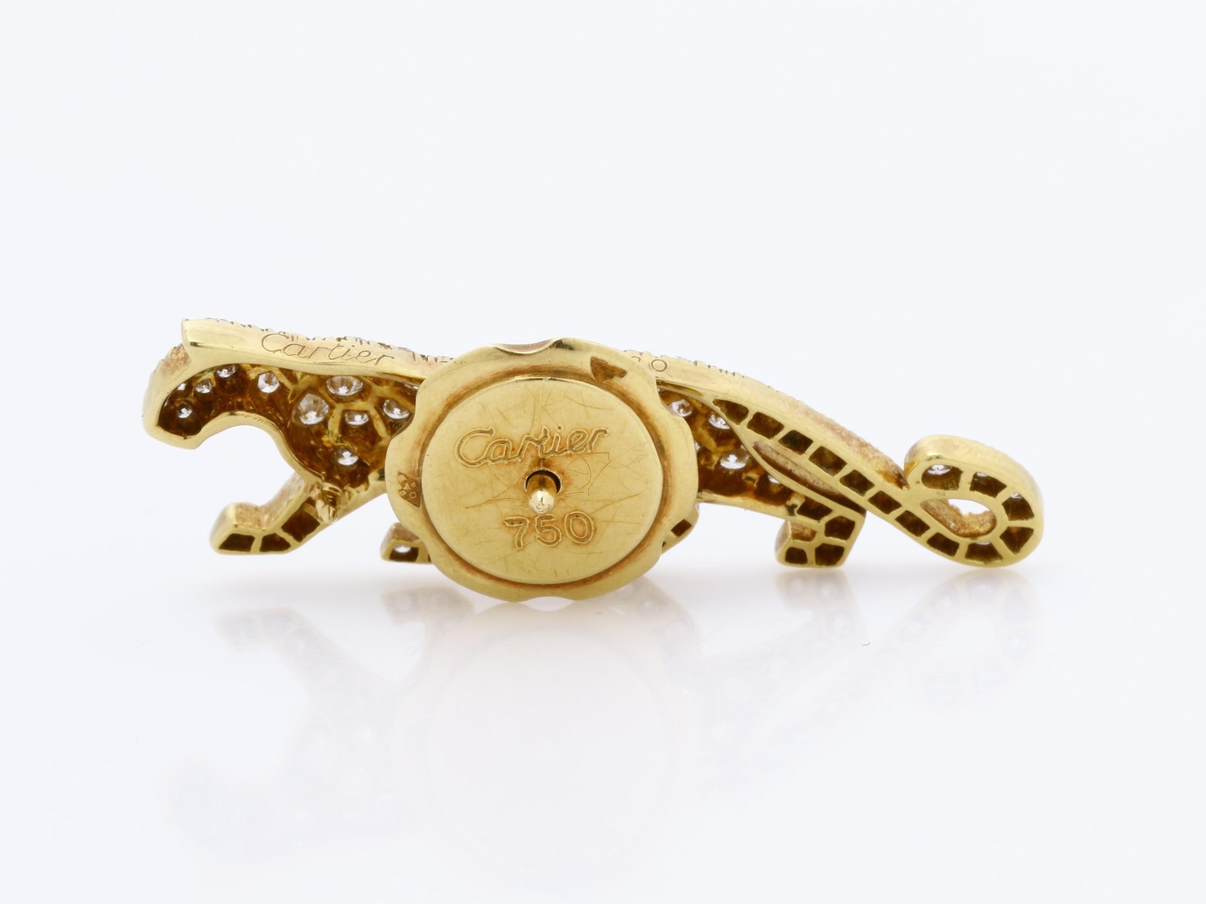 Panthère pin brooch, K18YG, medium diameter, 4.29g — view 4