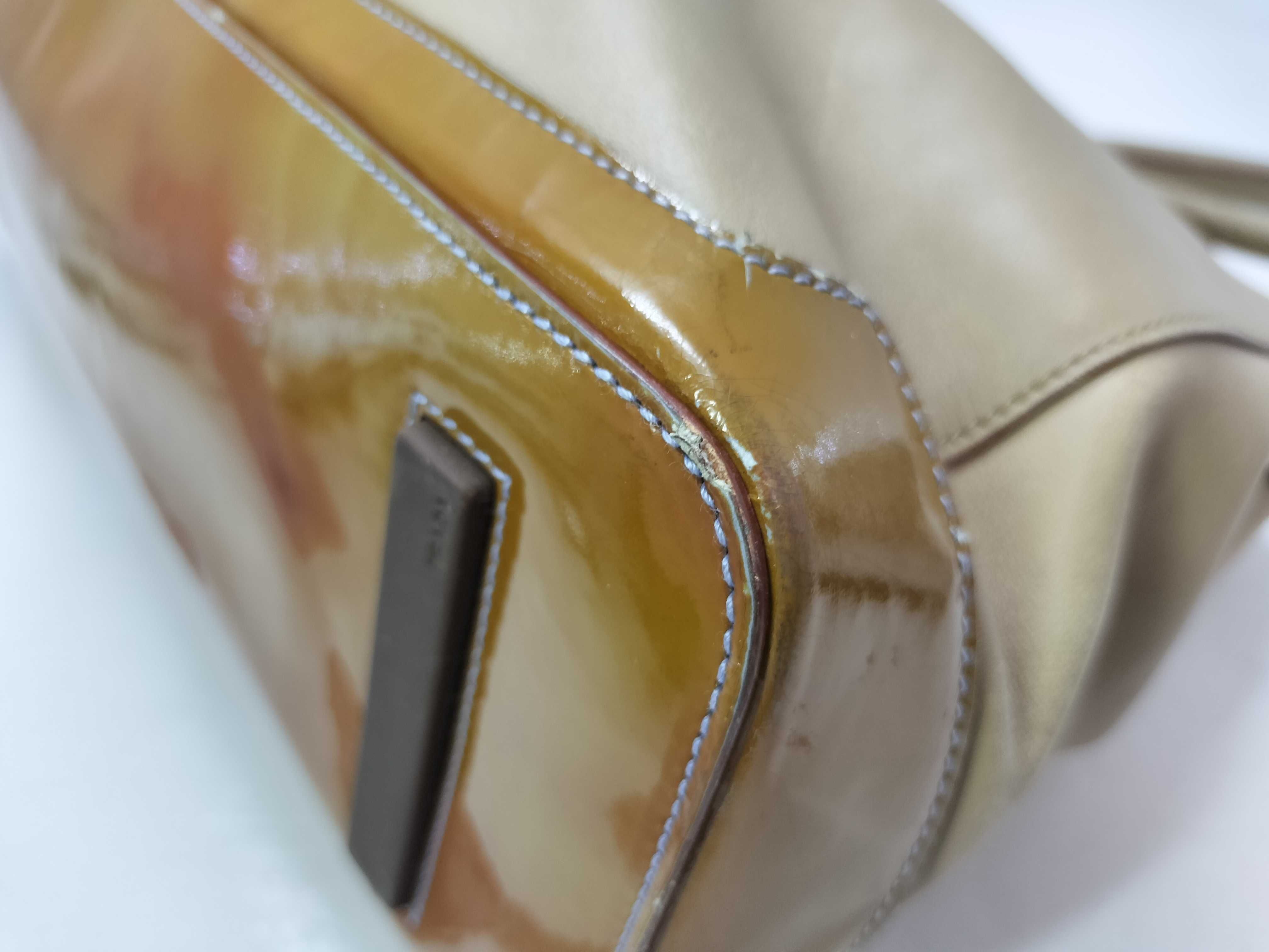 leather handbag, white, no tag, tote bag — view 7