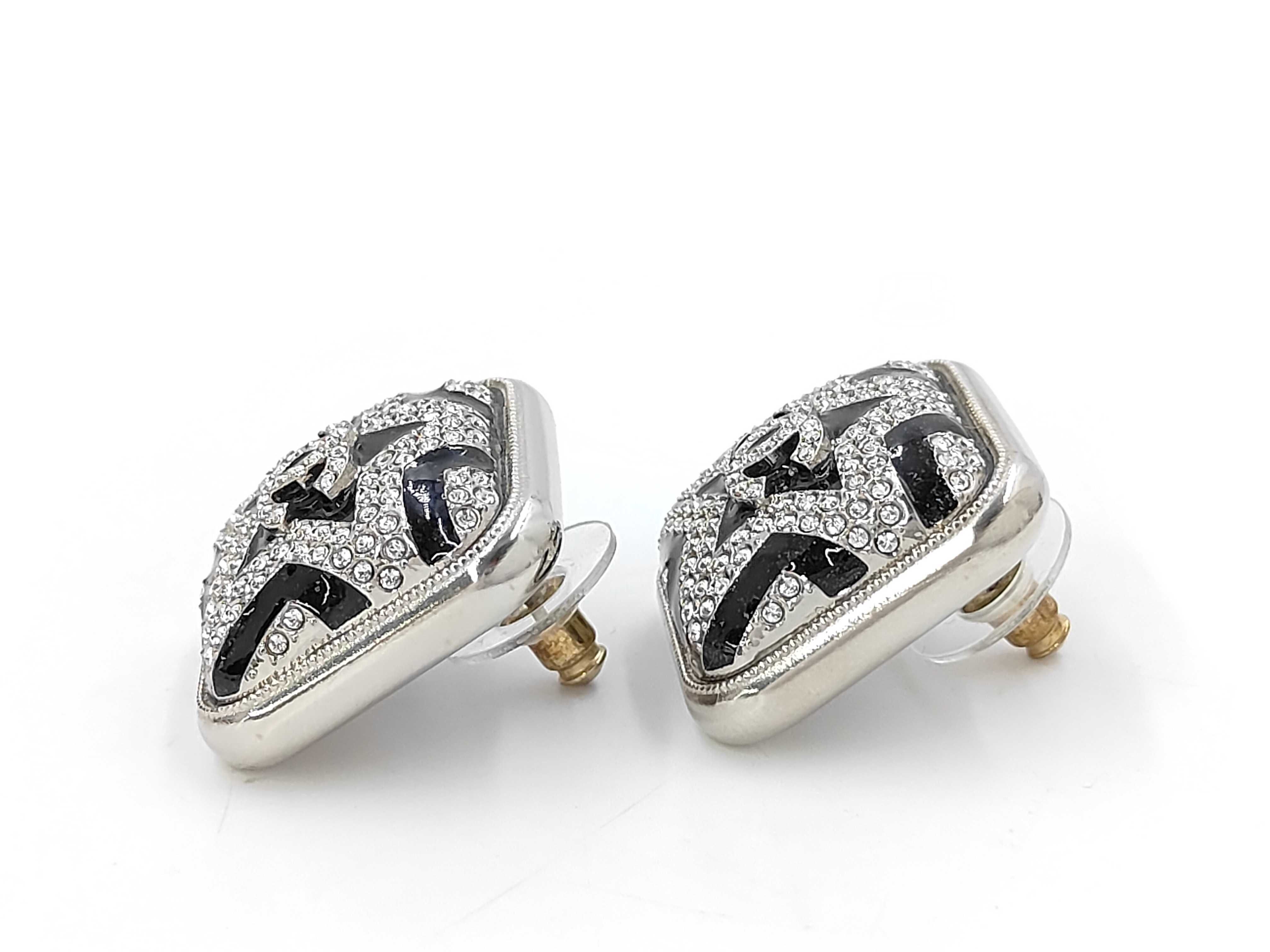 CC logo square earrings — view 2