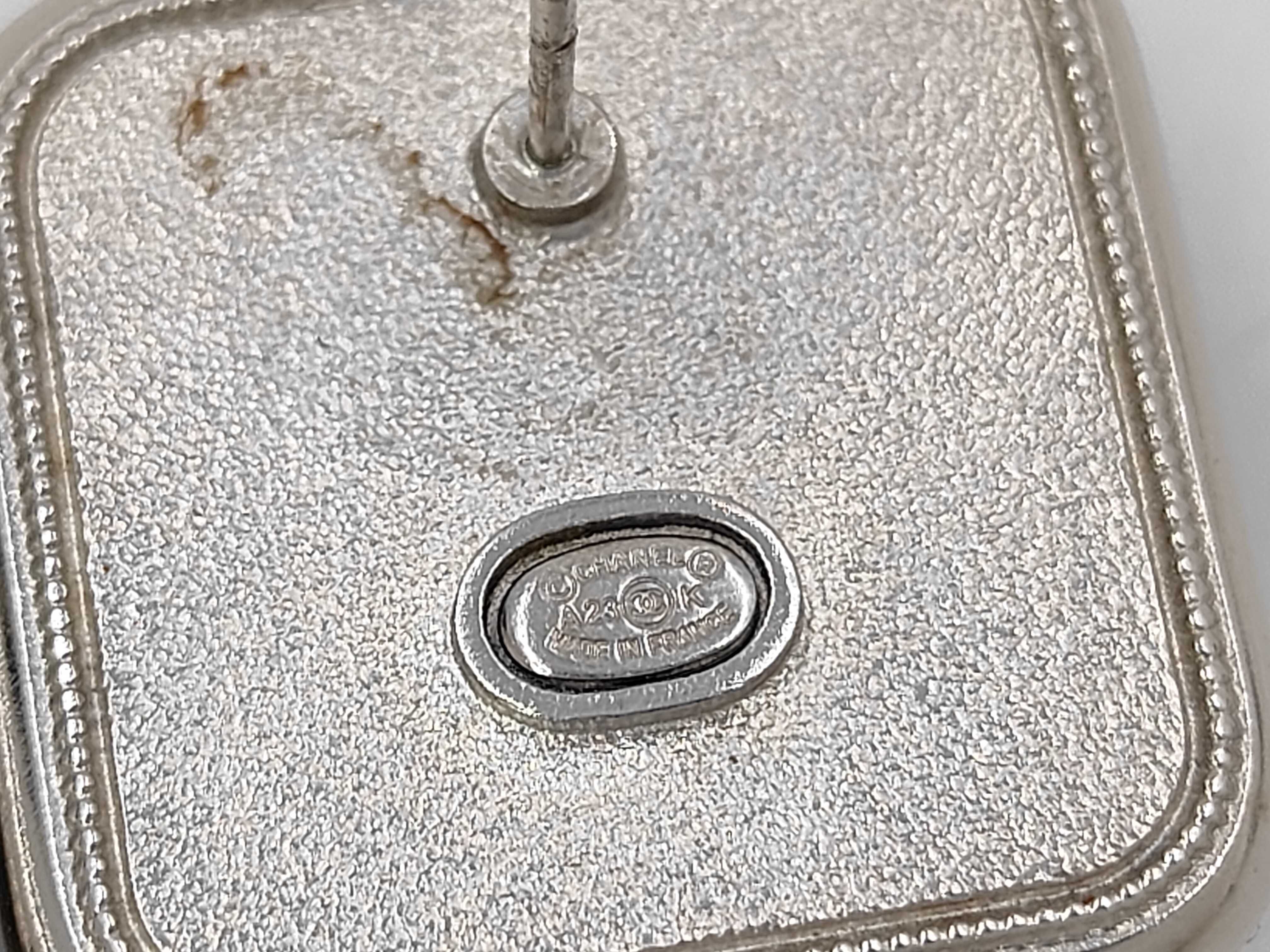 CC logo square earrings — view 4
