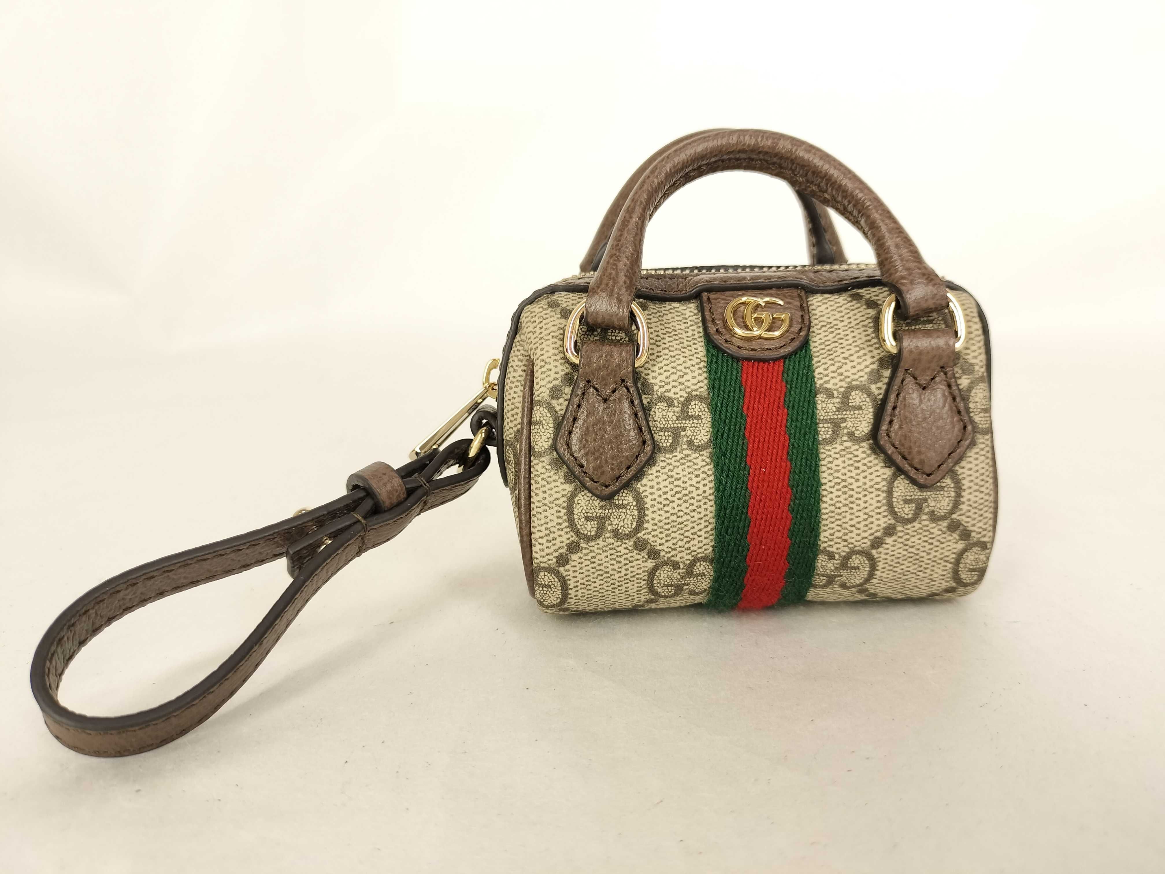 GG Supreme Unused Ophidia Mini Boston Bag with Charm and Other Accessories