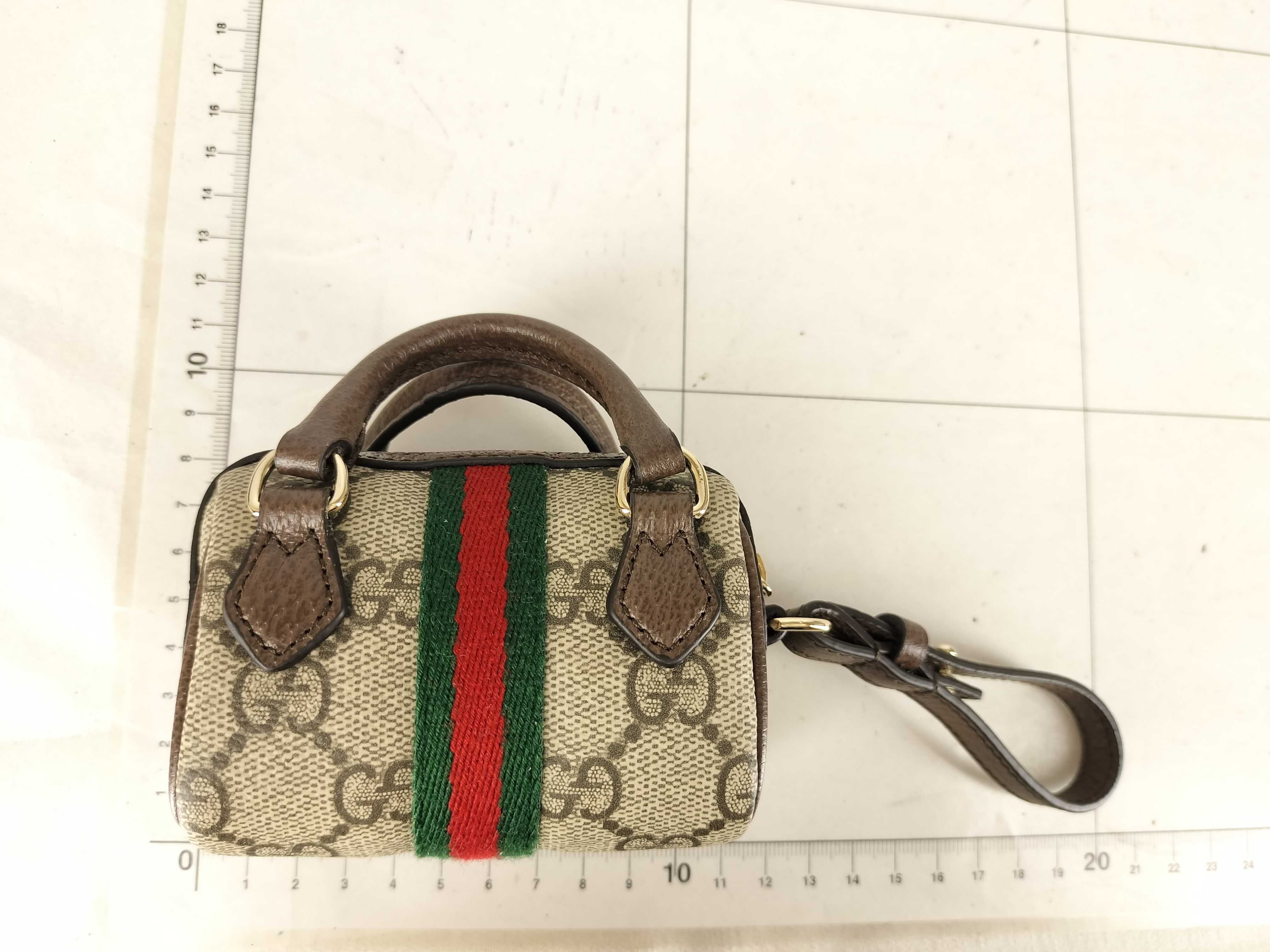 GG Supreme Unused Ophidia Mini Boston Bag with Charm and Other Accessories — view 2