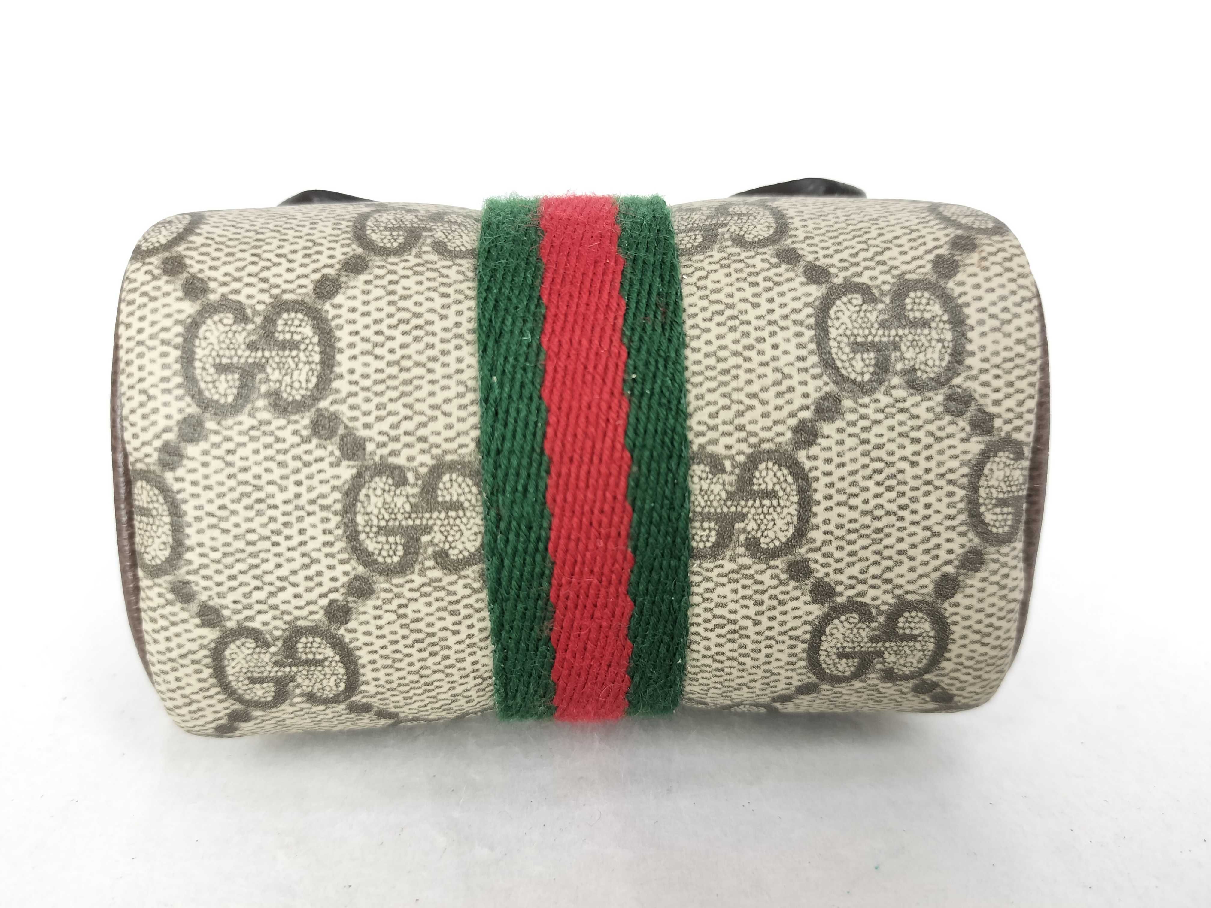 GG Supreme Unused Ophidia Mini Boston Bag with Charm and Other Accessories — view 9