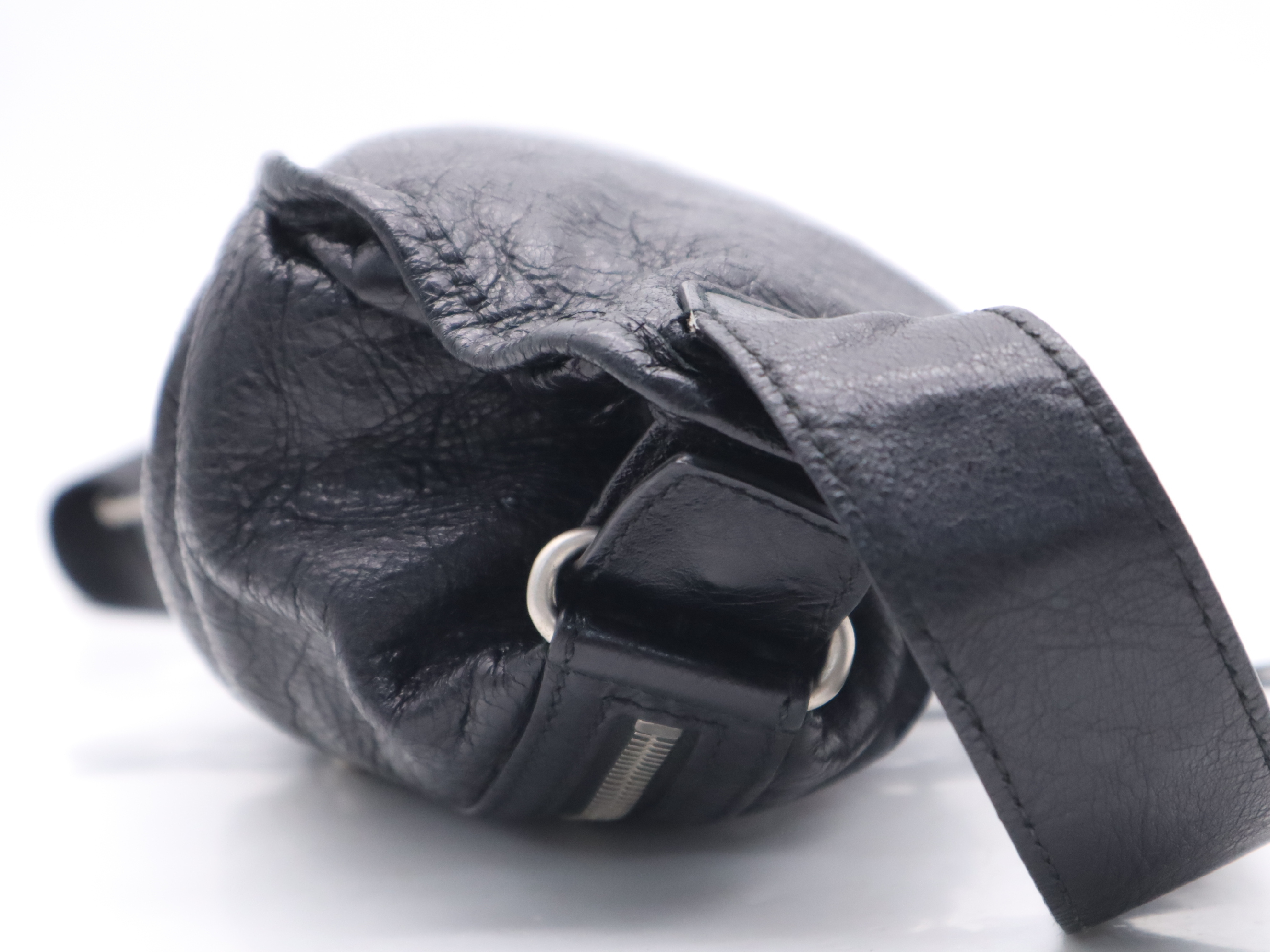 Leather Classic Neo Lift Body Bag, Black, Silver Hardware, Waist Bag — view 5
