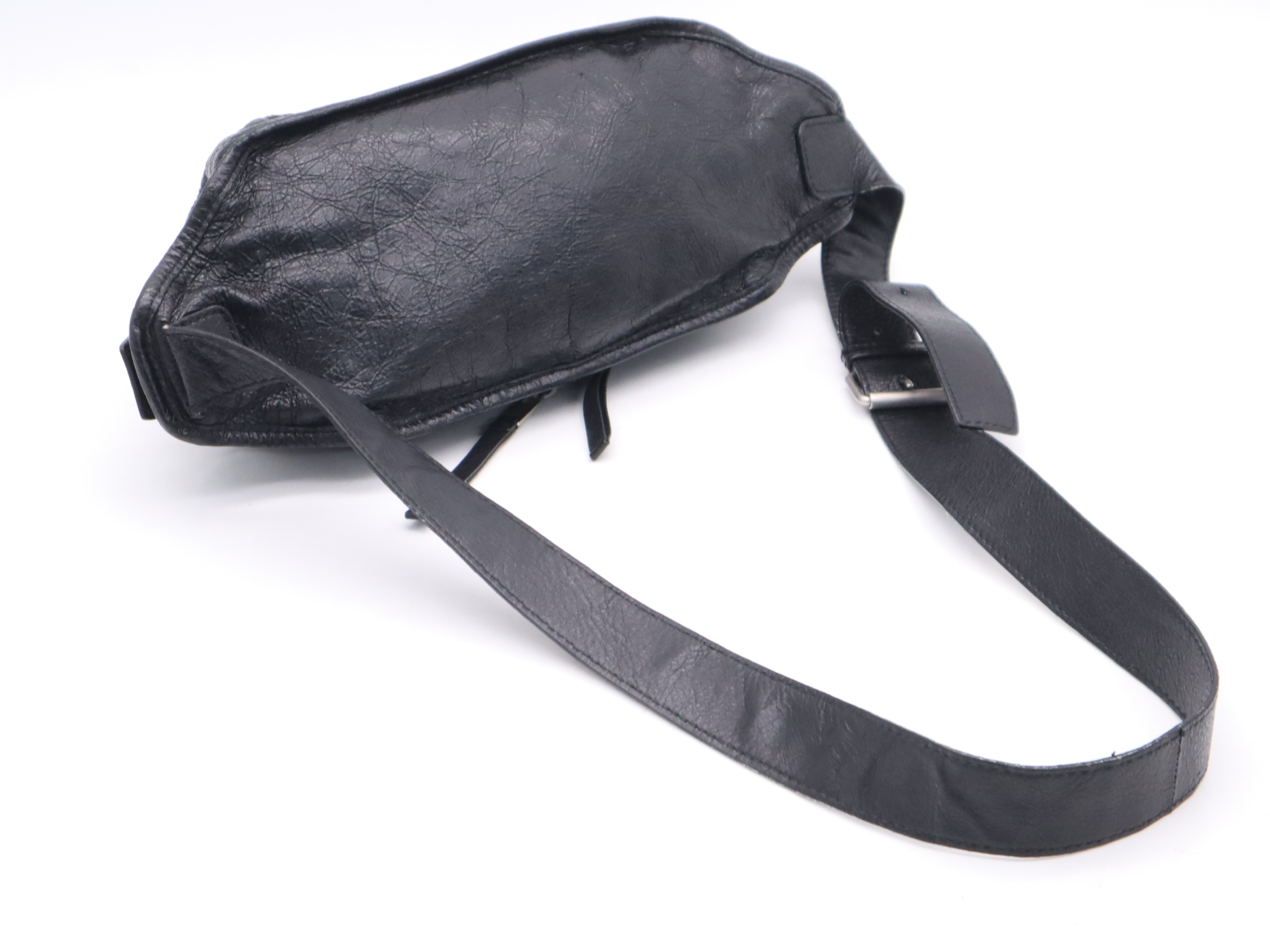 Leather Classic Neo Lift Body Bag, Black, Silver Hardware, Waist Bag — view 6