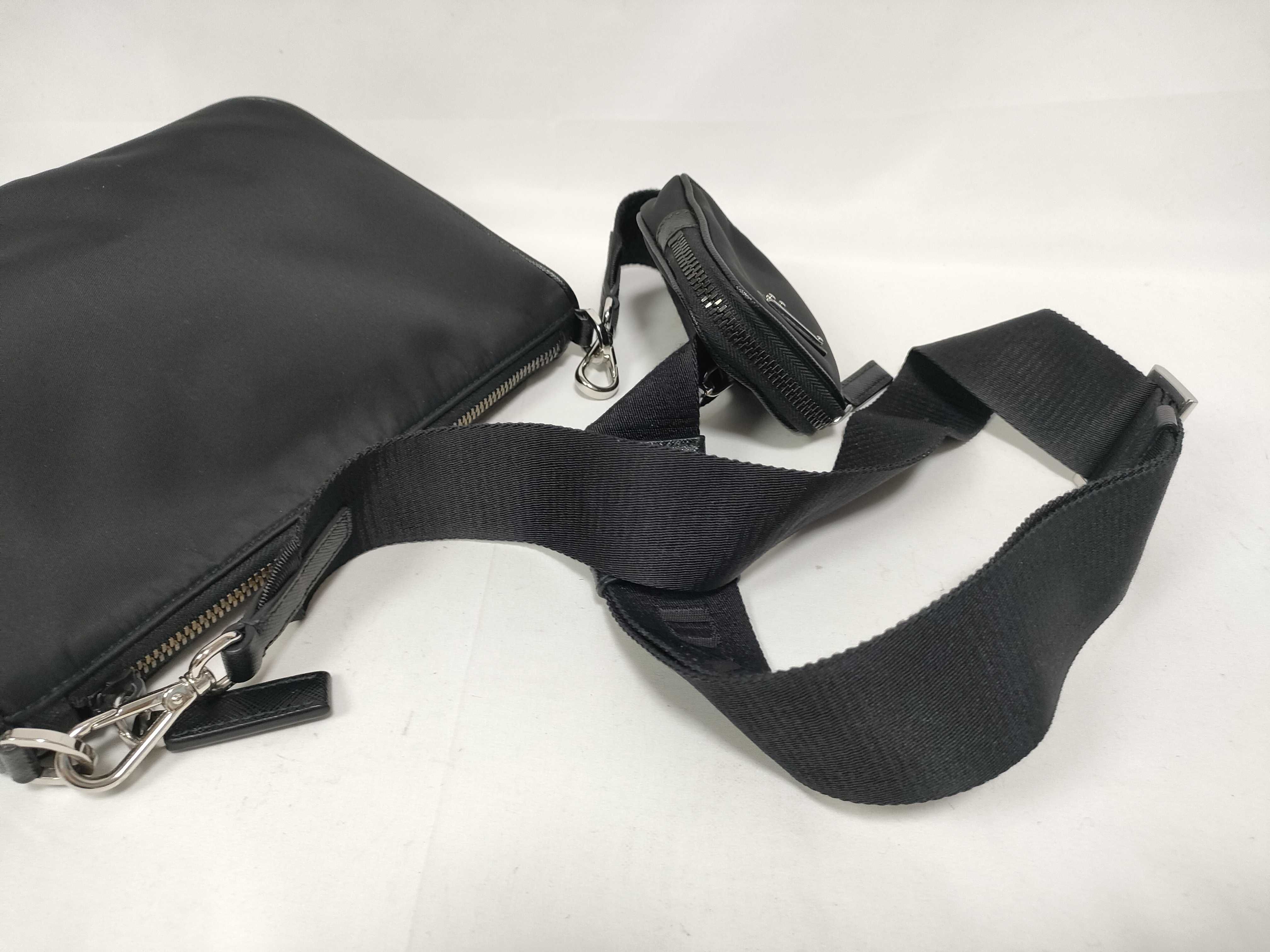 2VH113 Saffiano Nylon Shoulder Bag with Pouch — view 9