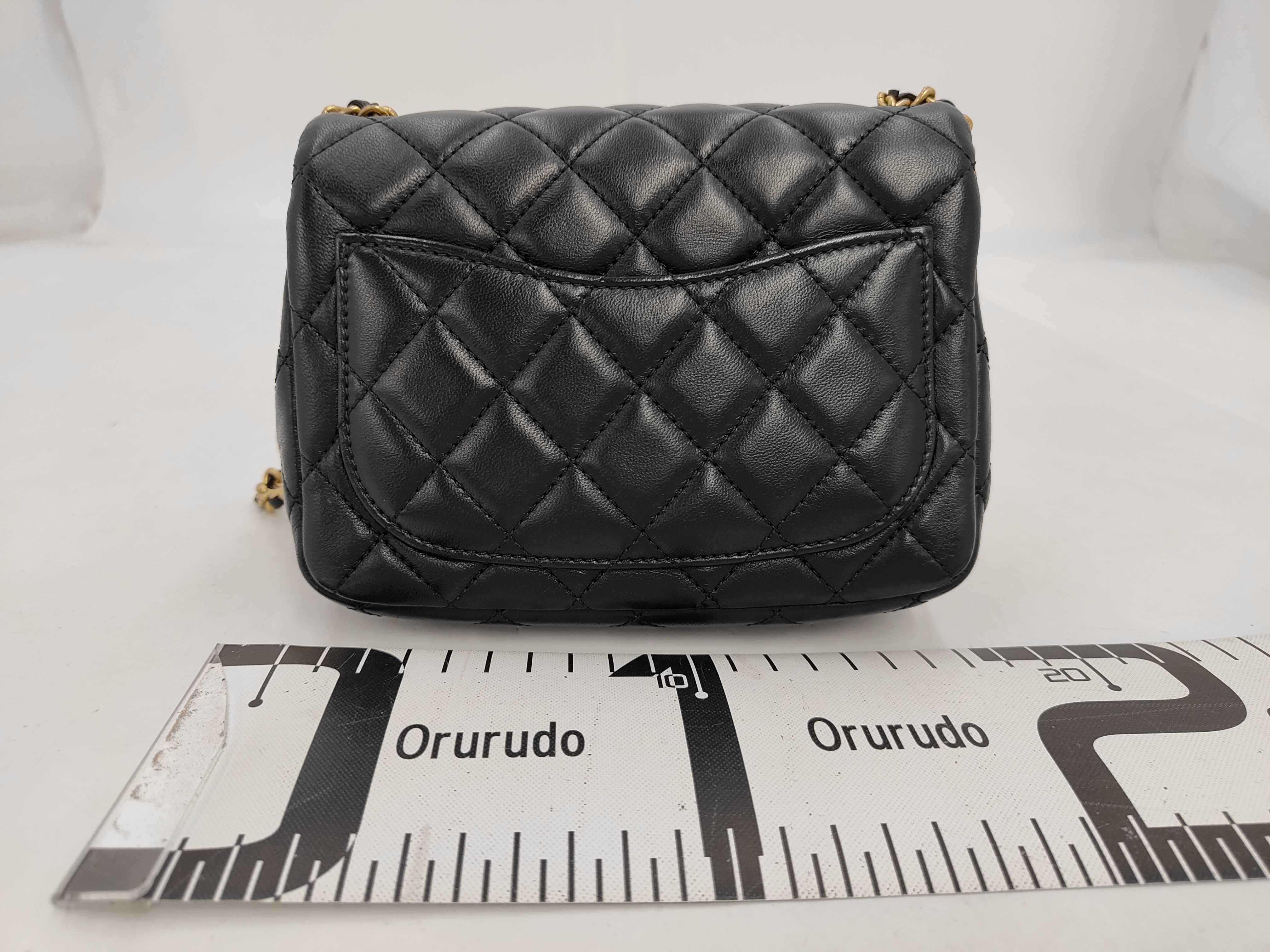 Mini Matelassé Chain Shoulder Bag, Lambskin, Black Shoulder Bag — view 2