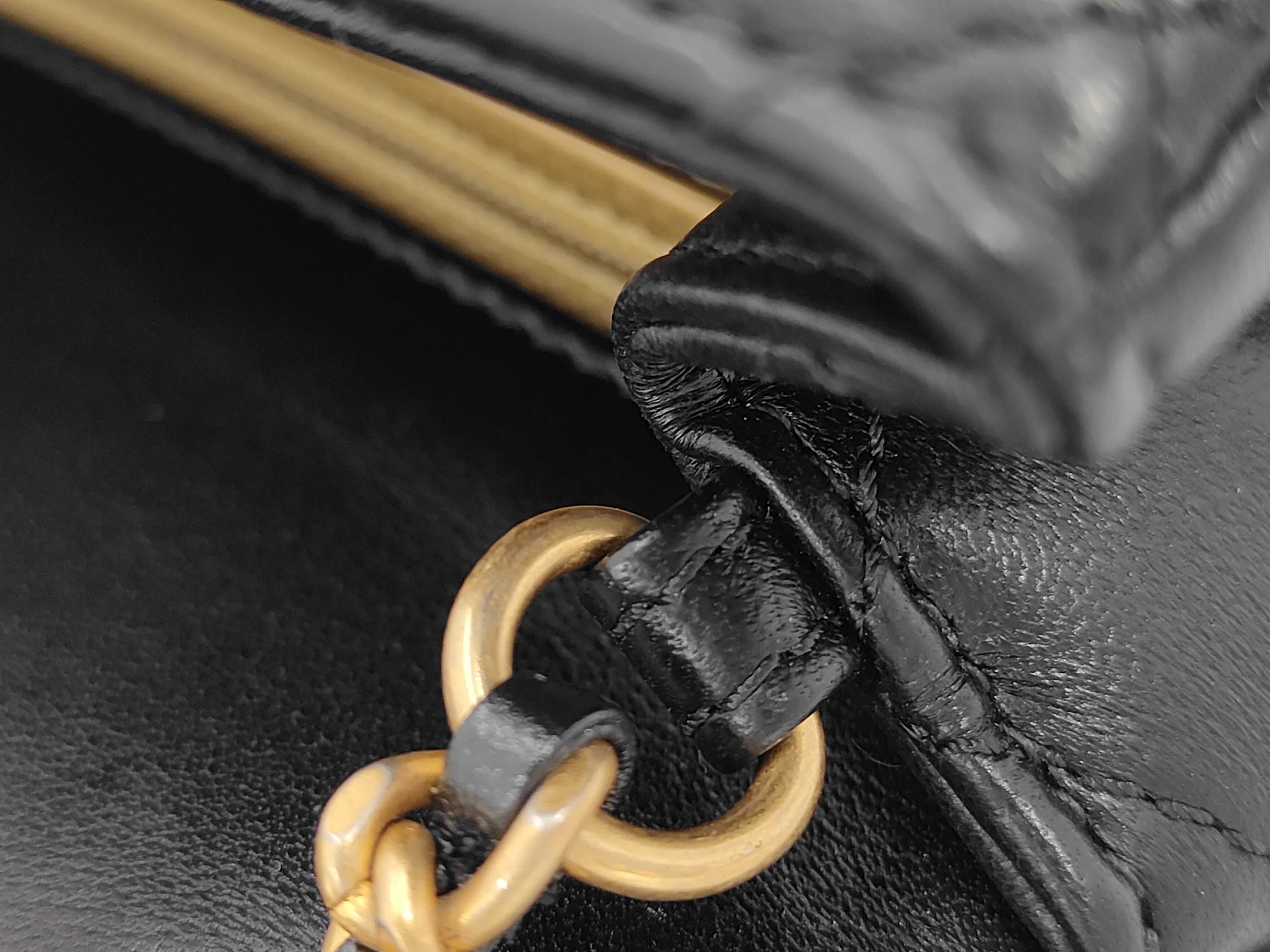 Mini Matelassé Chain Shoulder Bag, Lambskin, Black Shoulder Bag — view 6