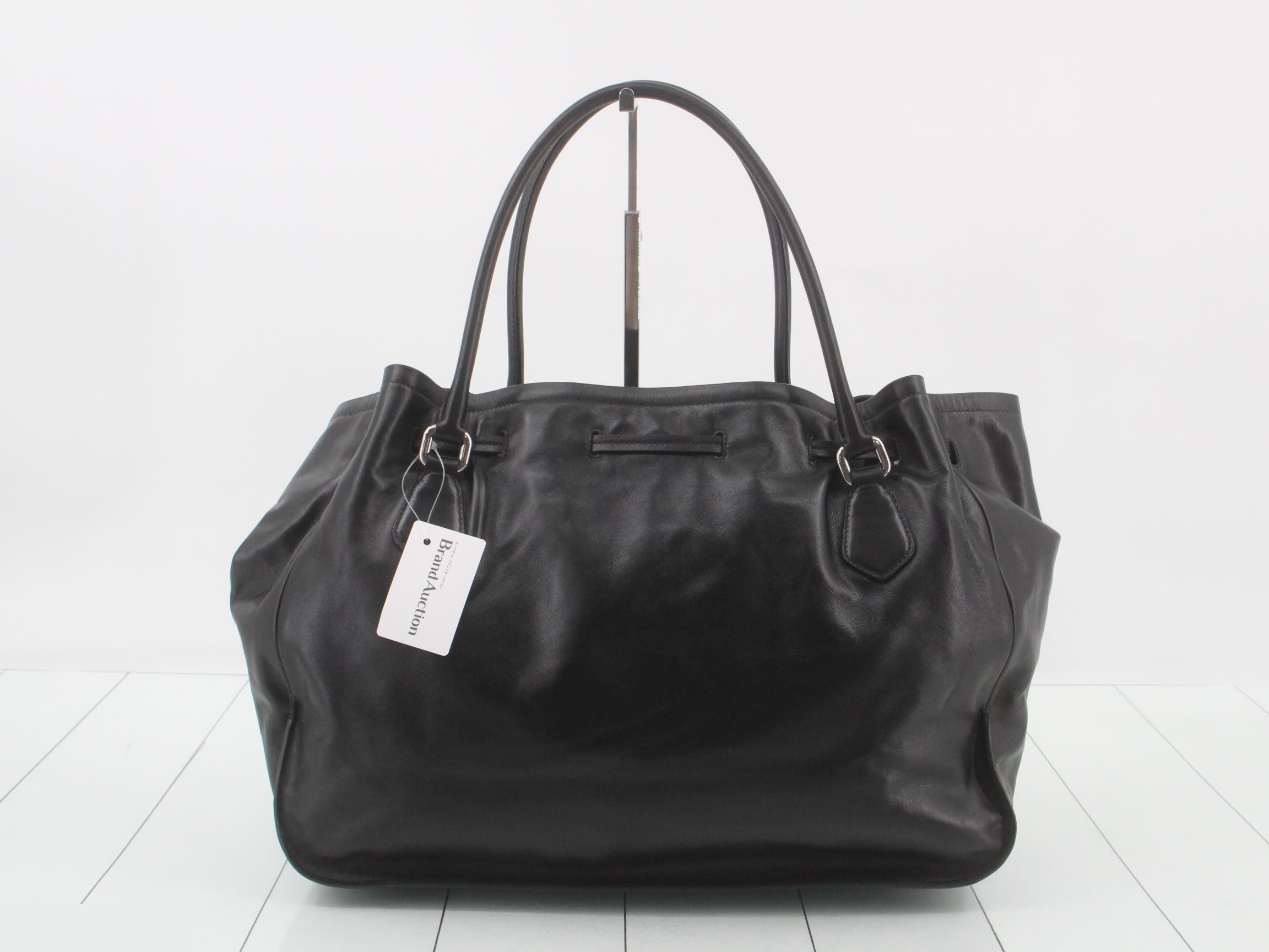 Triangle Logo Leather Tote — view 2
