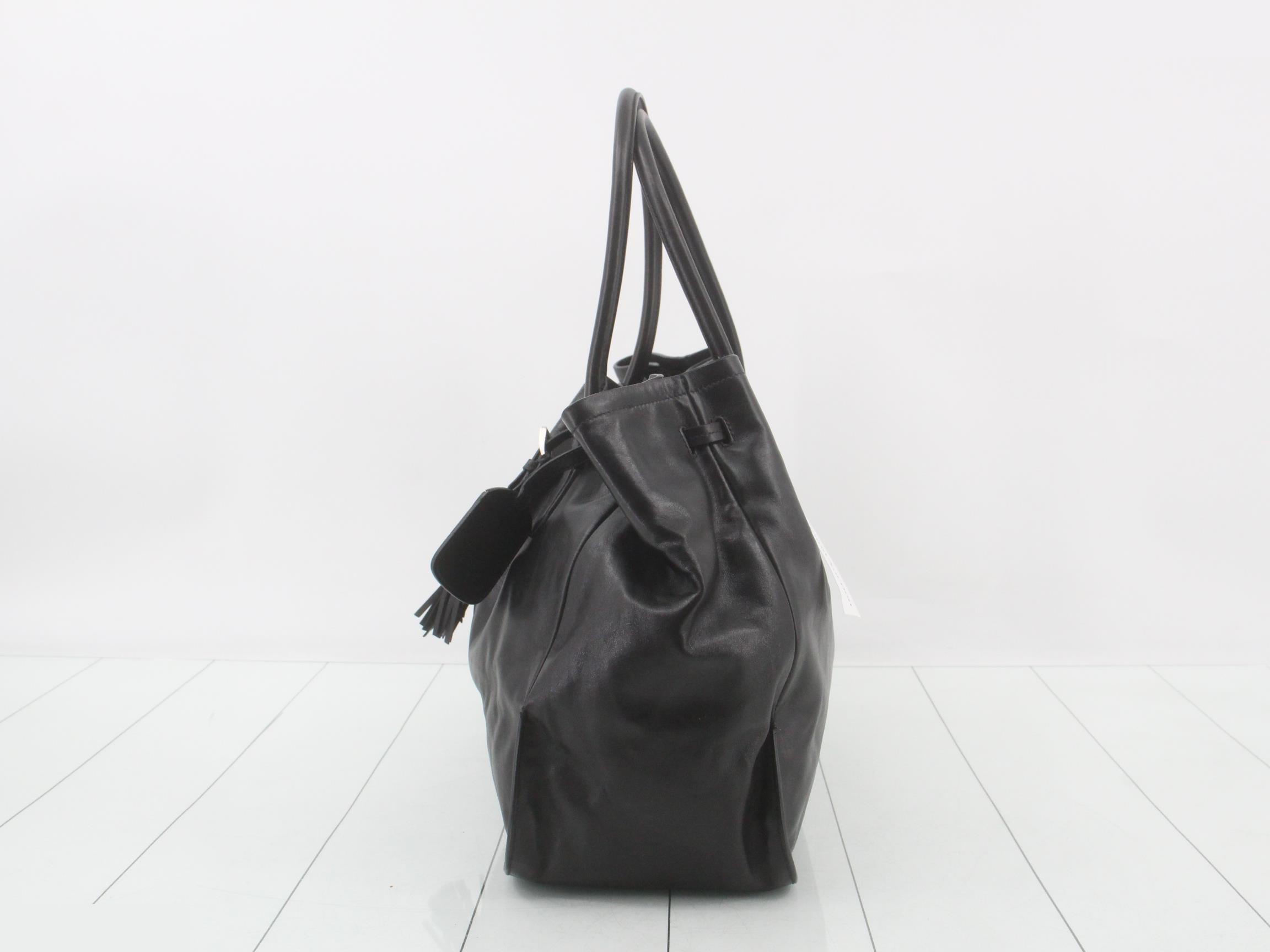 Triangle Logo Leather Tote — view 3