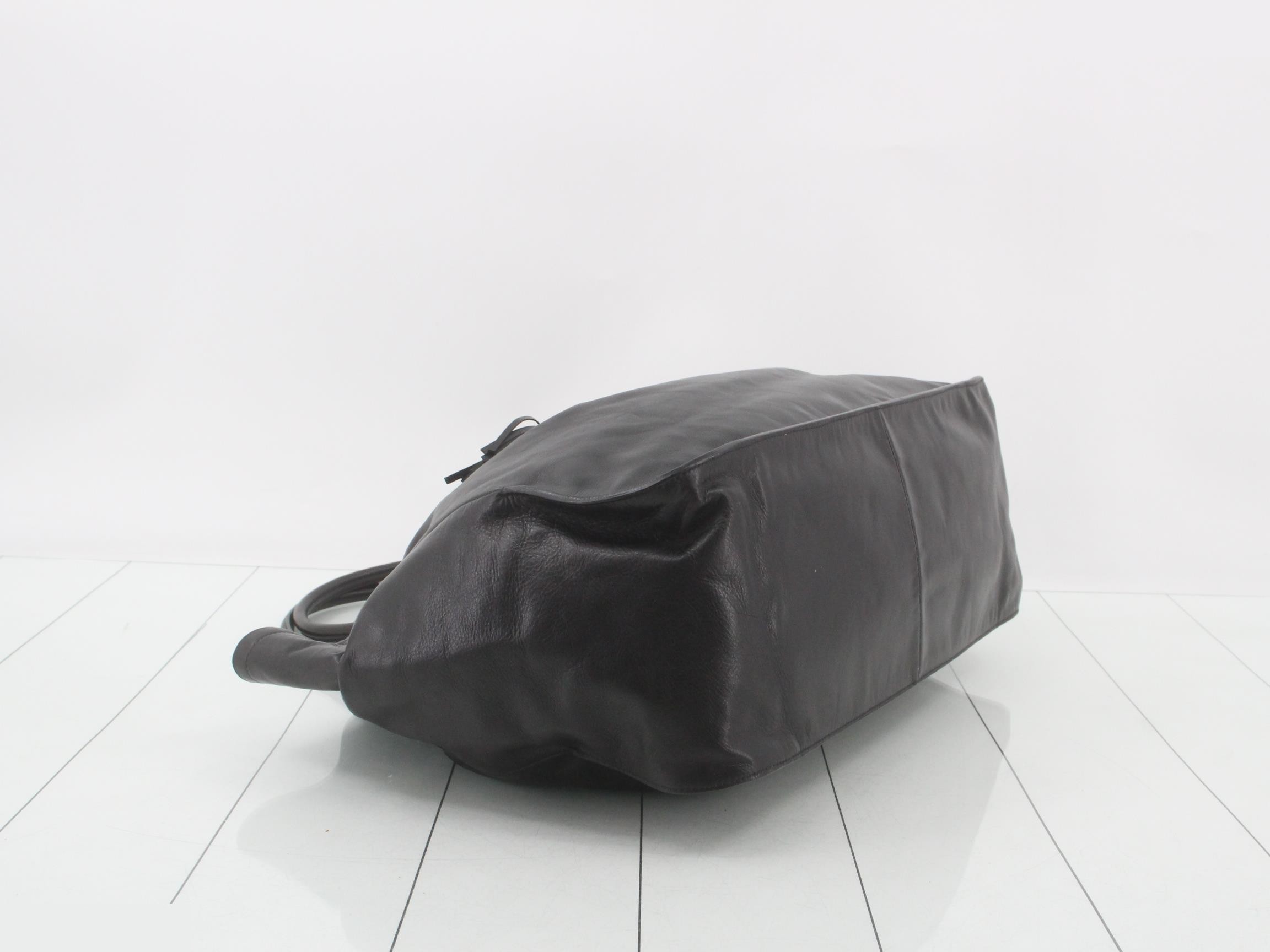 Triangle Logo Leather Tote — view 5