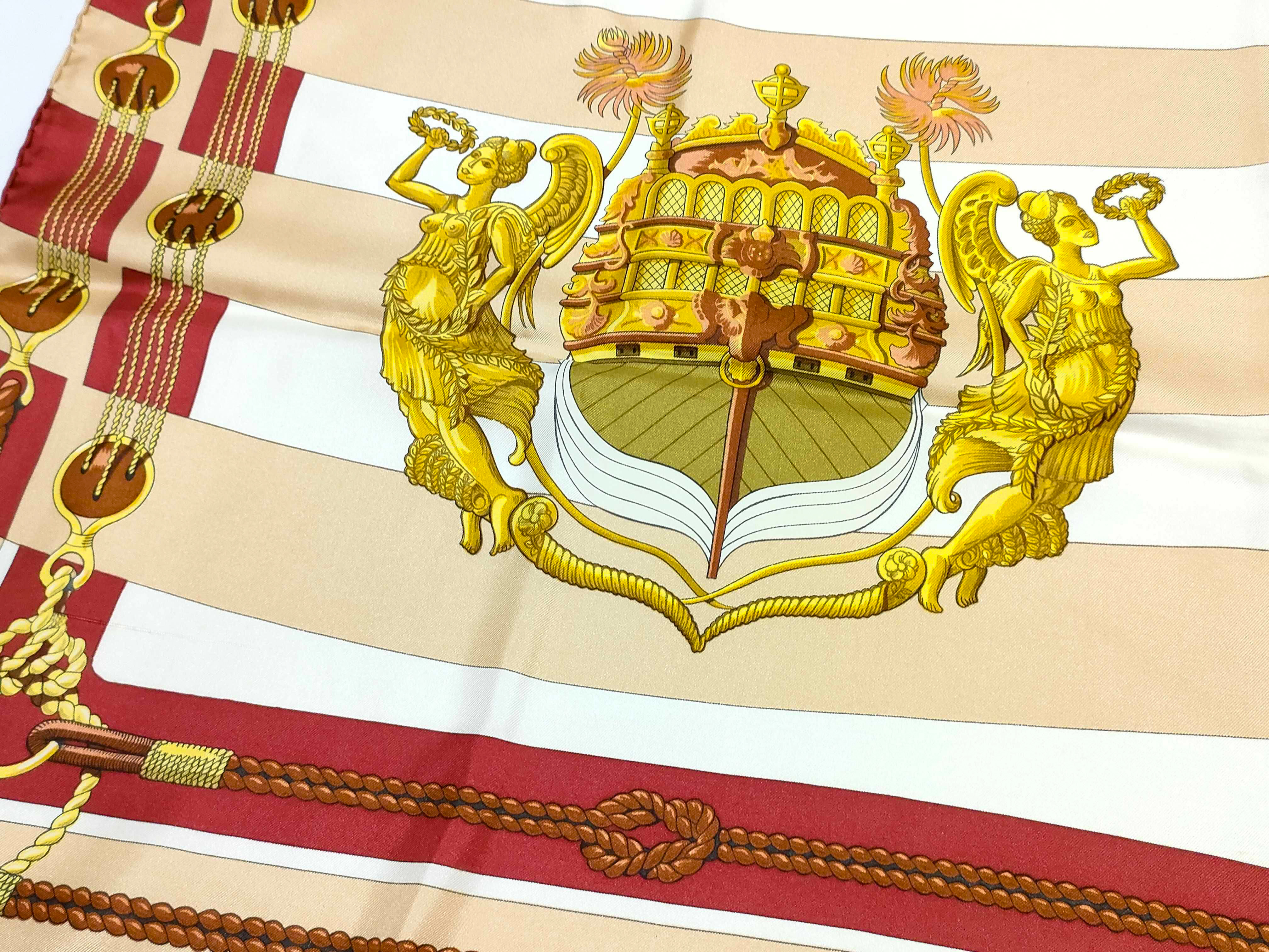 Carre 90 CHATEAUX DARRIERE (Chateau Darriere) Julie Abadi Silk Beige (Other Accessories) — view 5