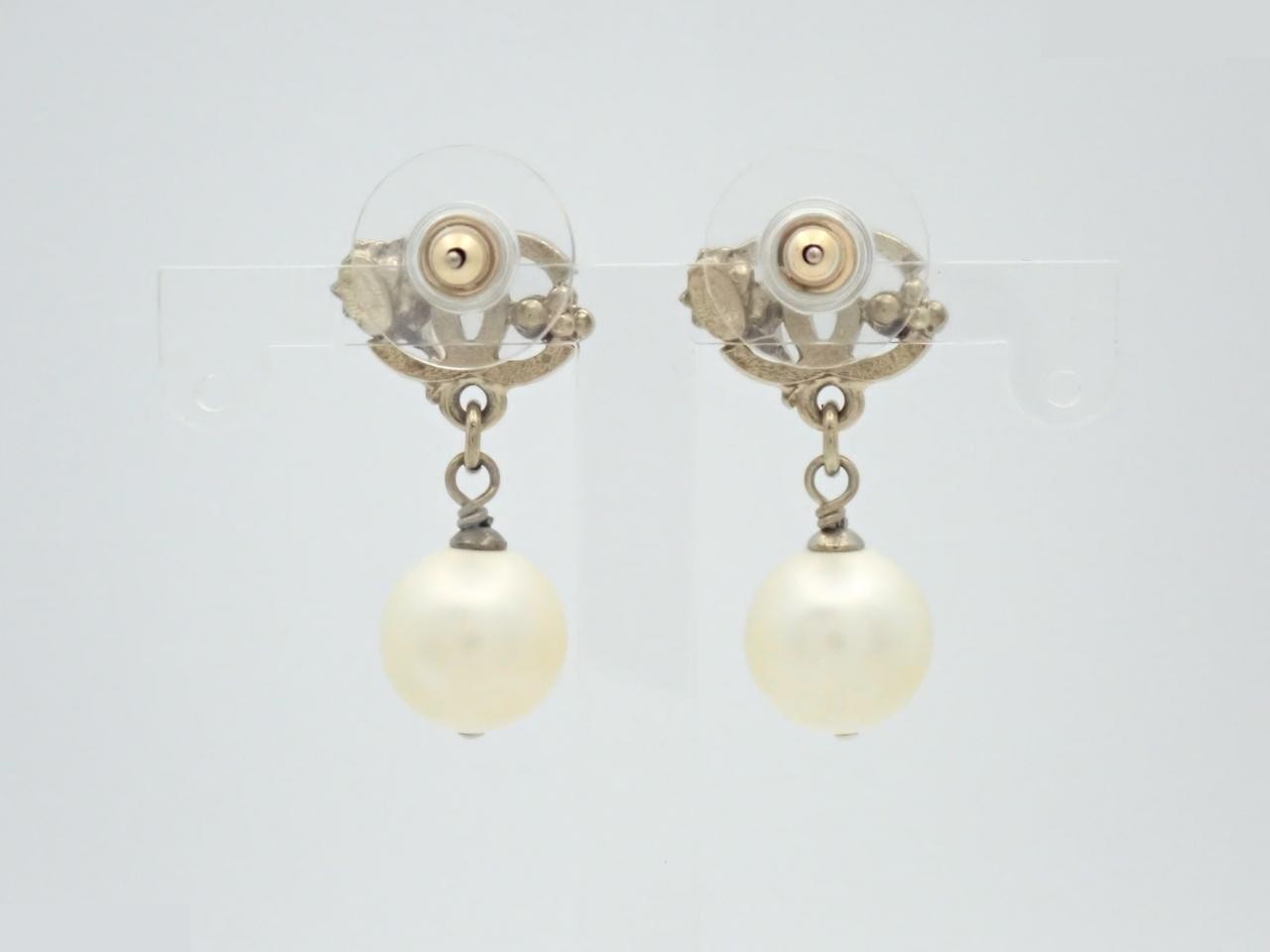 earrings, size 11A, Coco Mark, pearl, swing type, 2.5 cm in height. — view 2