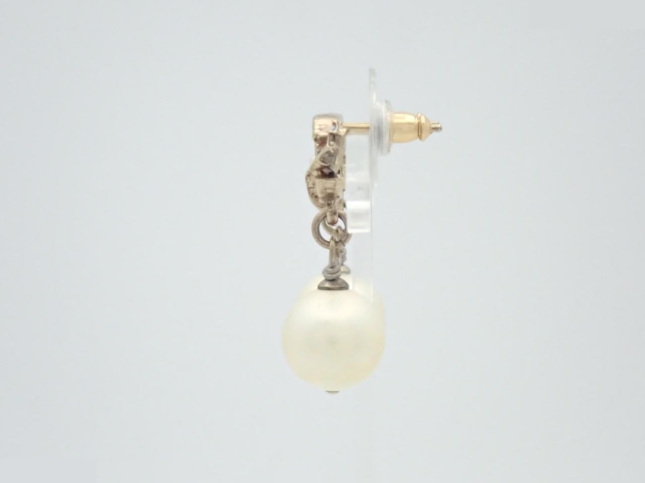 earrings, size 11A, Coco Mark, pearl, swing type, 2.5 cm in height. — view 3