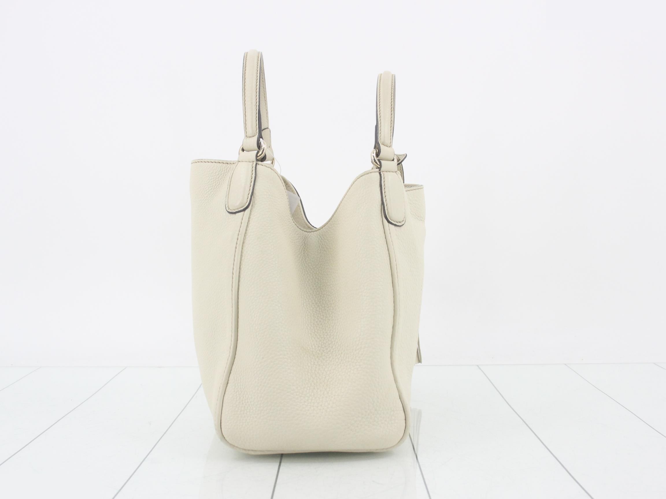 Soho Interlocking Fringe Shopper Tote, Ivory, W26cm — view 4