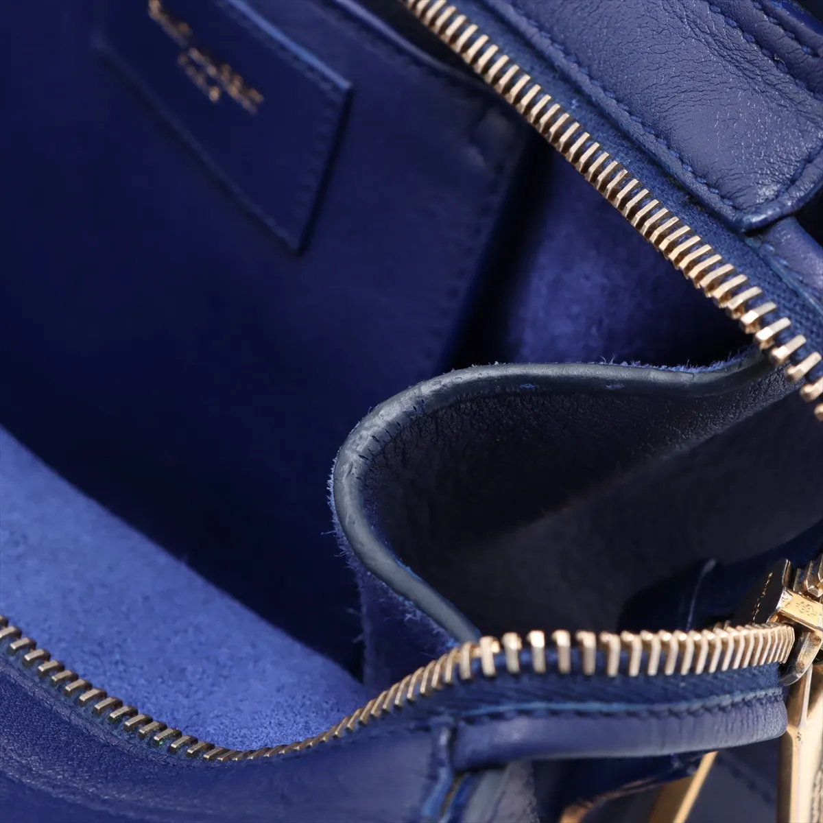 Petit Cabas Leather 2WAY Handbag Blue 311210 — view 11
