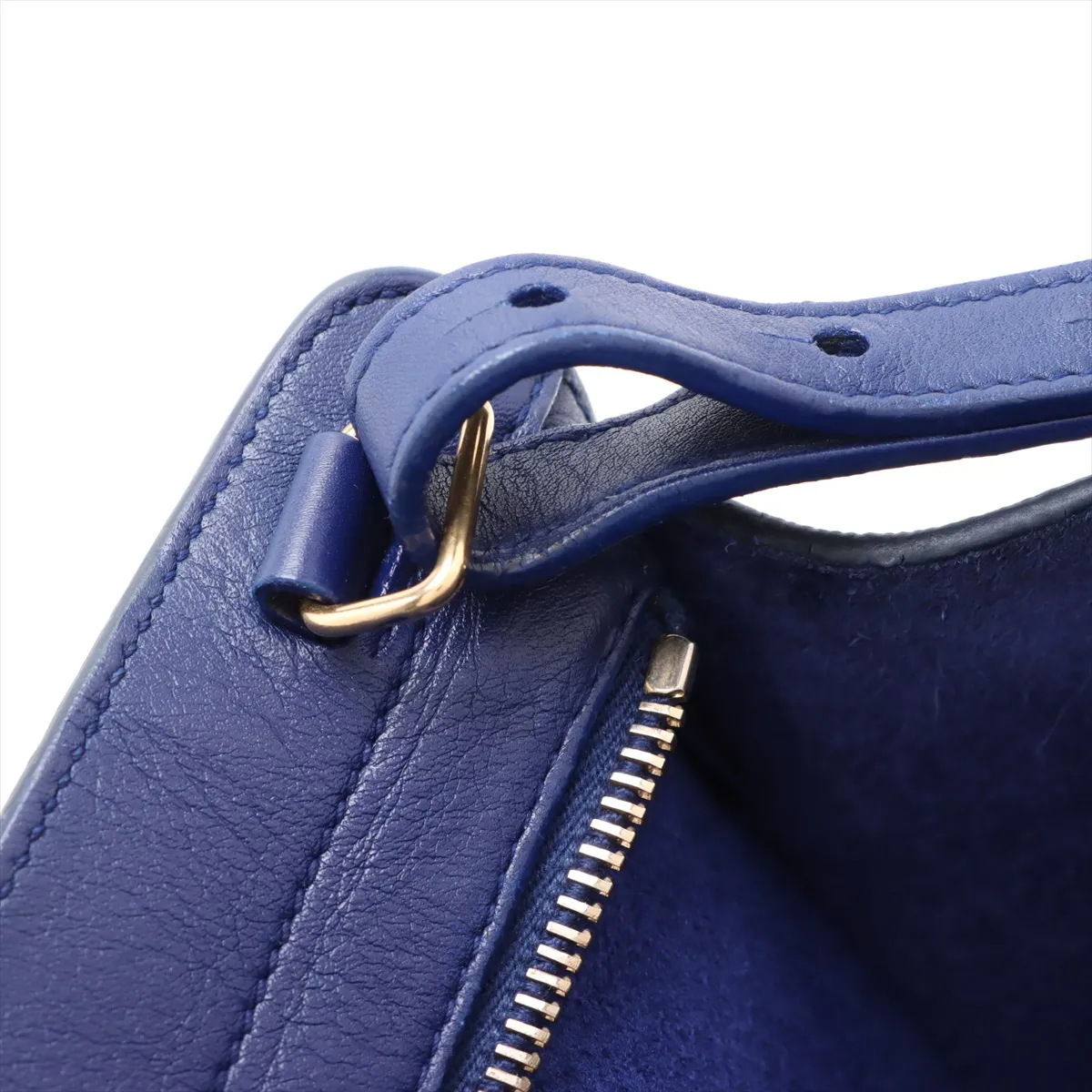 Petit Cabas Leather 2WAY Handbag Blue 311210 — view 12