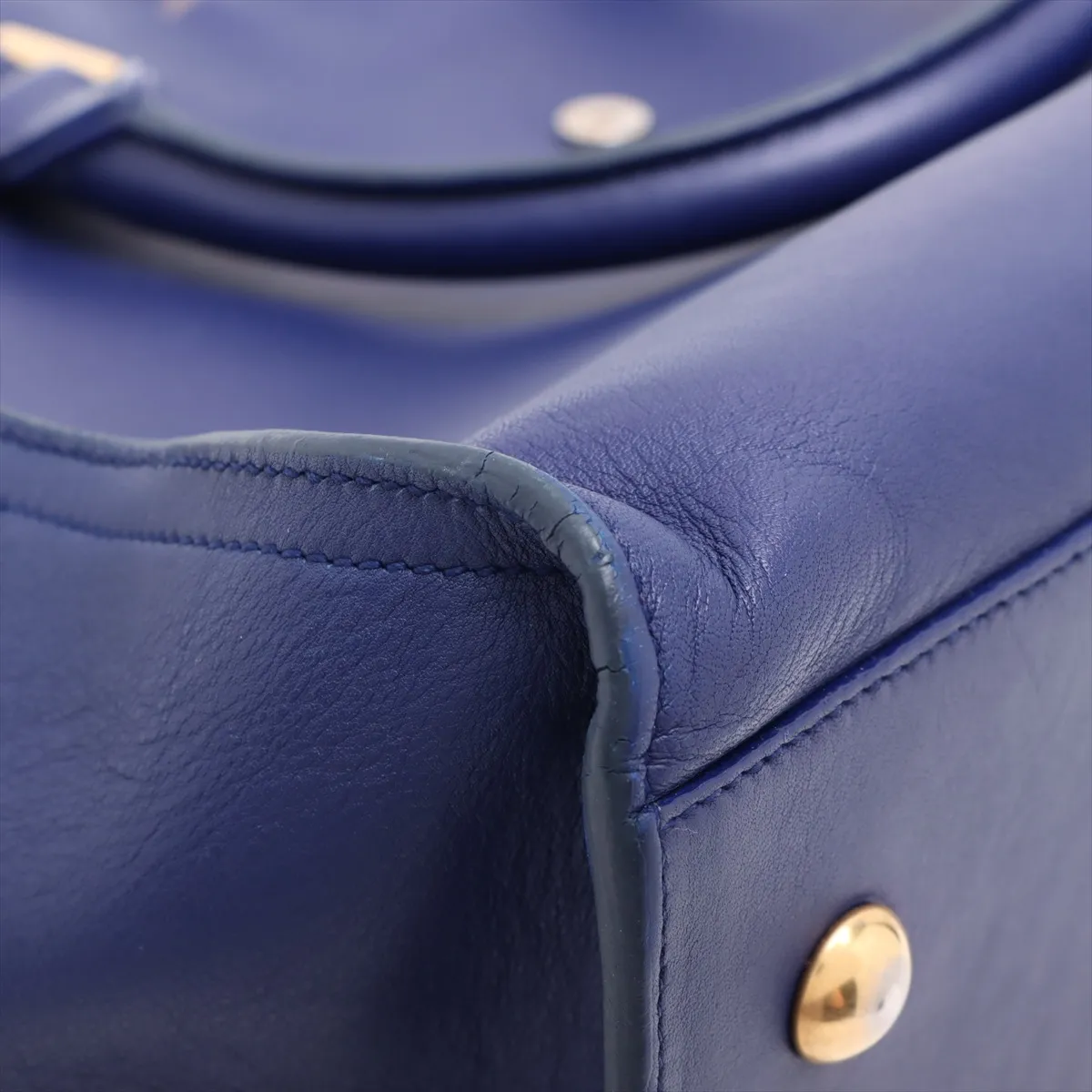 Petit Cabas Leather 2WAY Handbag Blue 311210 — view 14