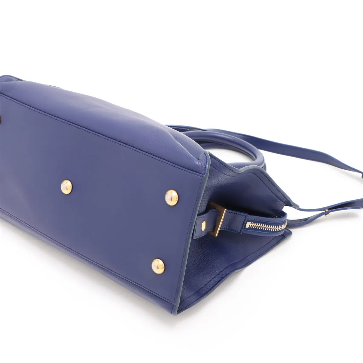 Petit Cabas Leather 2WAY Handbag Blue 311210 — view 3