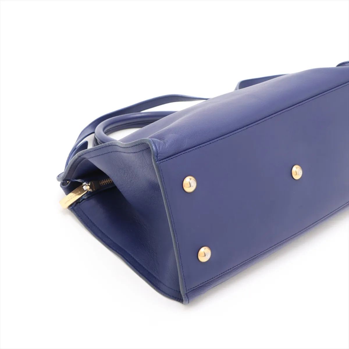 Petit Cabas Leather 2WAY Handbag Blue 311210 — view 4