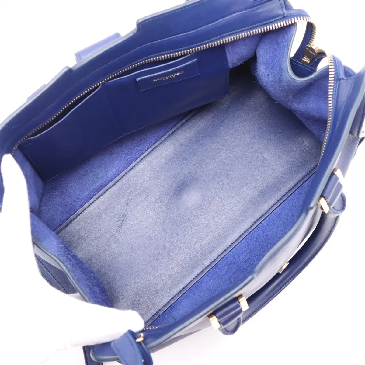 Petit Cabas Leather 2WAY Handbag Blue 311210 — view 8