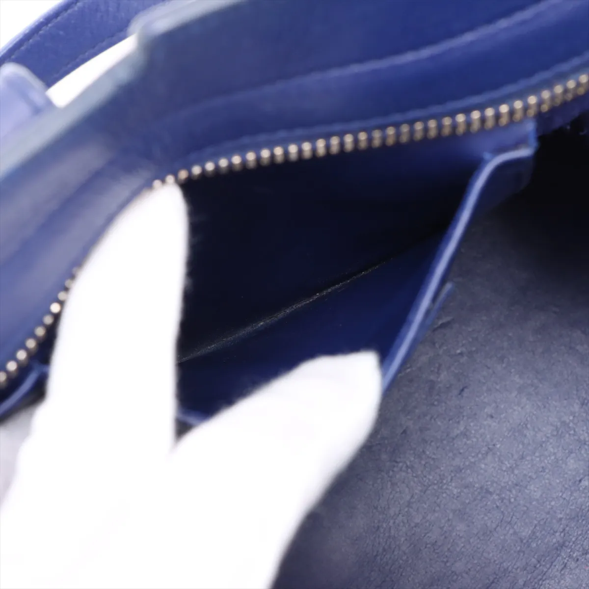 Petit Cabas Leather 2WAY Handbag Blue 311210 — view 9