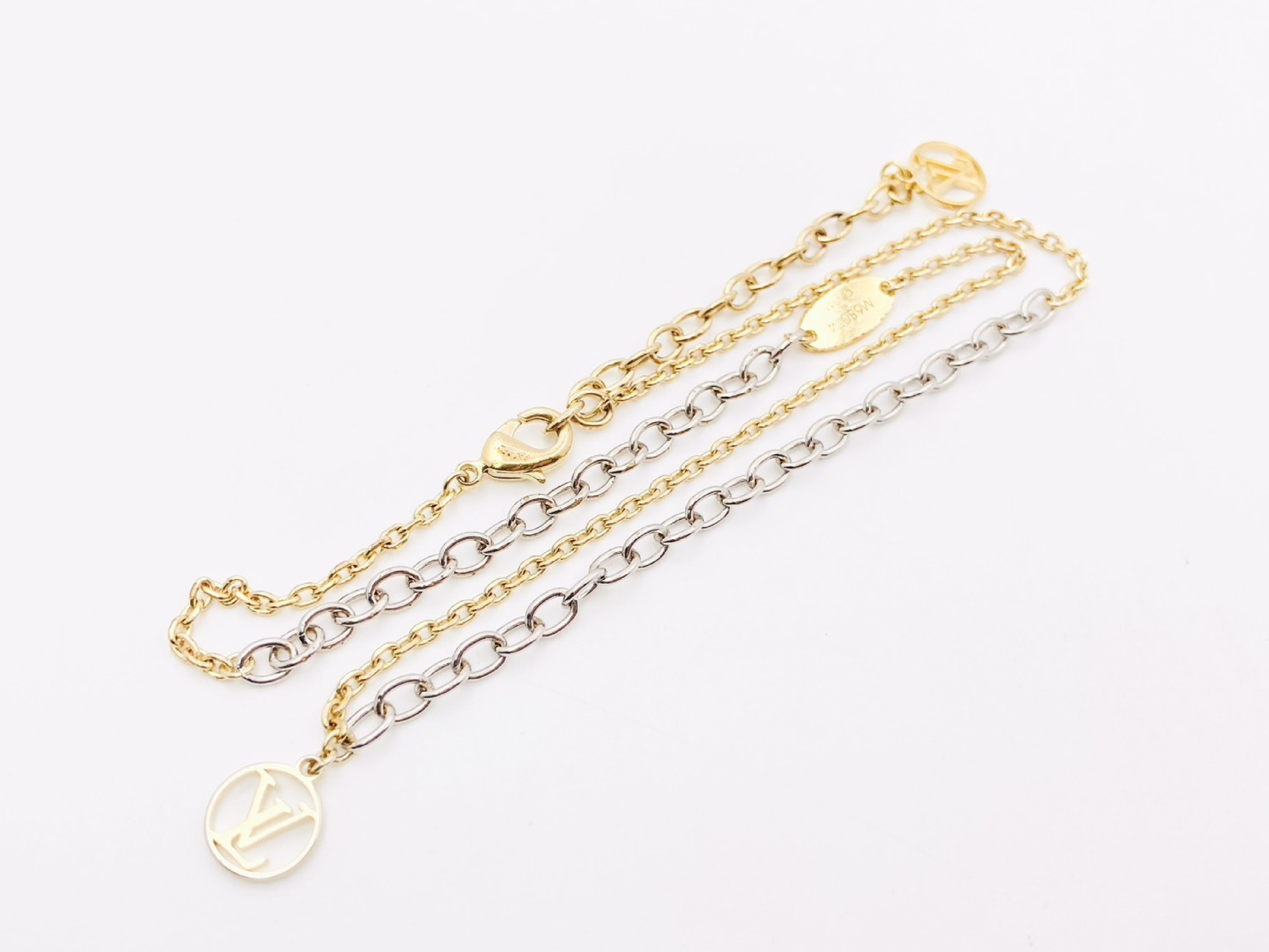 M68074 Logo Mania Necklace Gold x Silver OB0155 Necklace — view 2