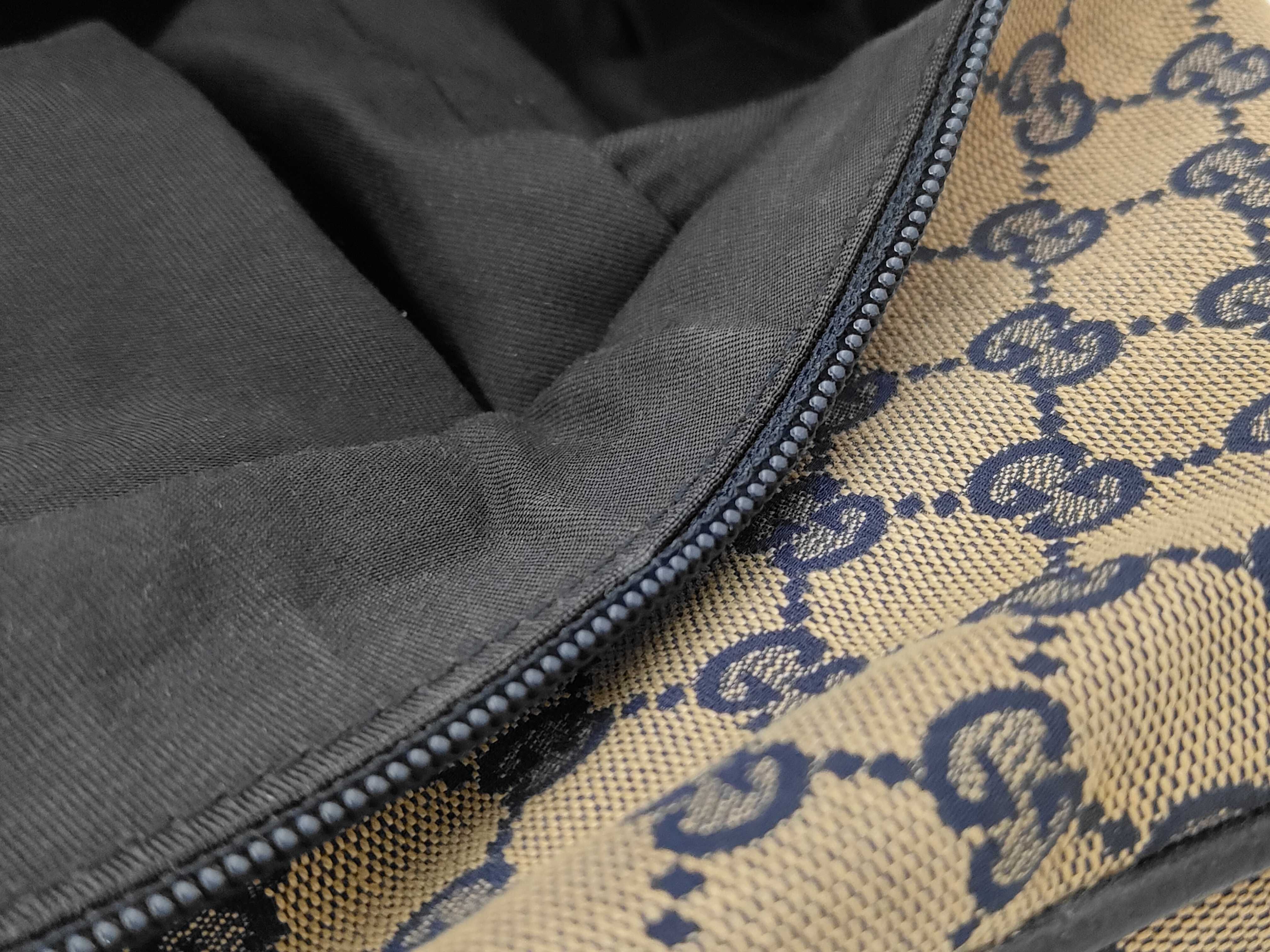 Beige Navy Canvas GG Monogram Sherry 146310 Boston Bag — view 10