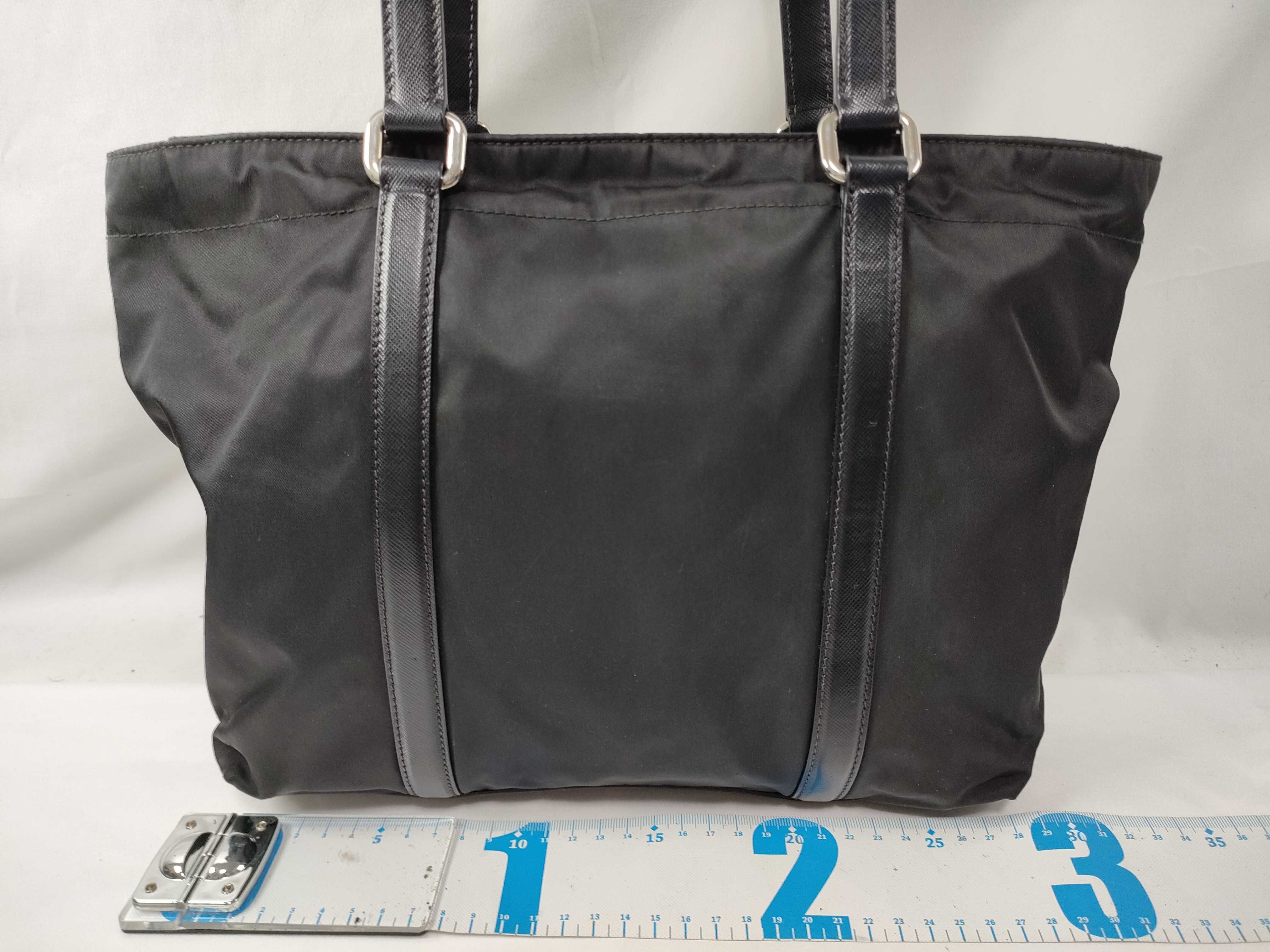 Nylon Leather Tote Bag Black 165 Tote Bag — view 2