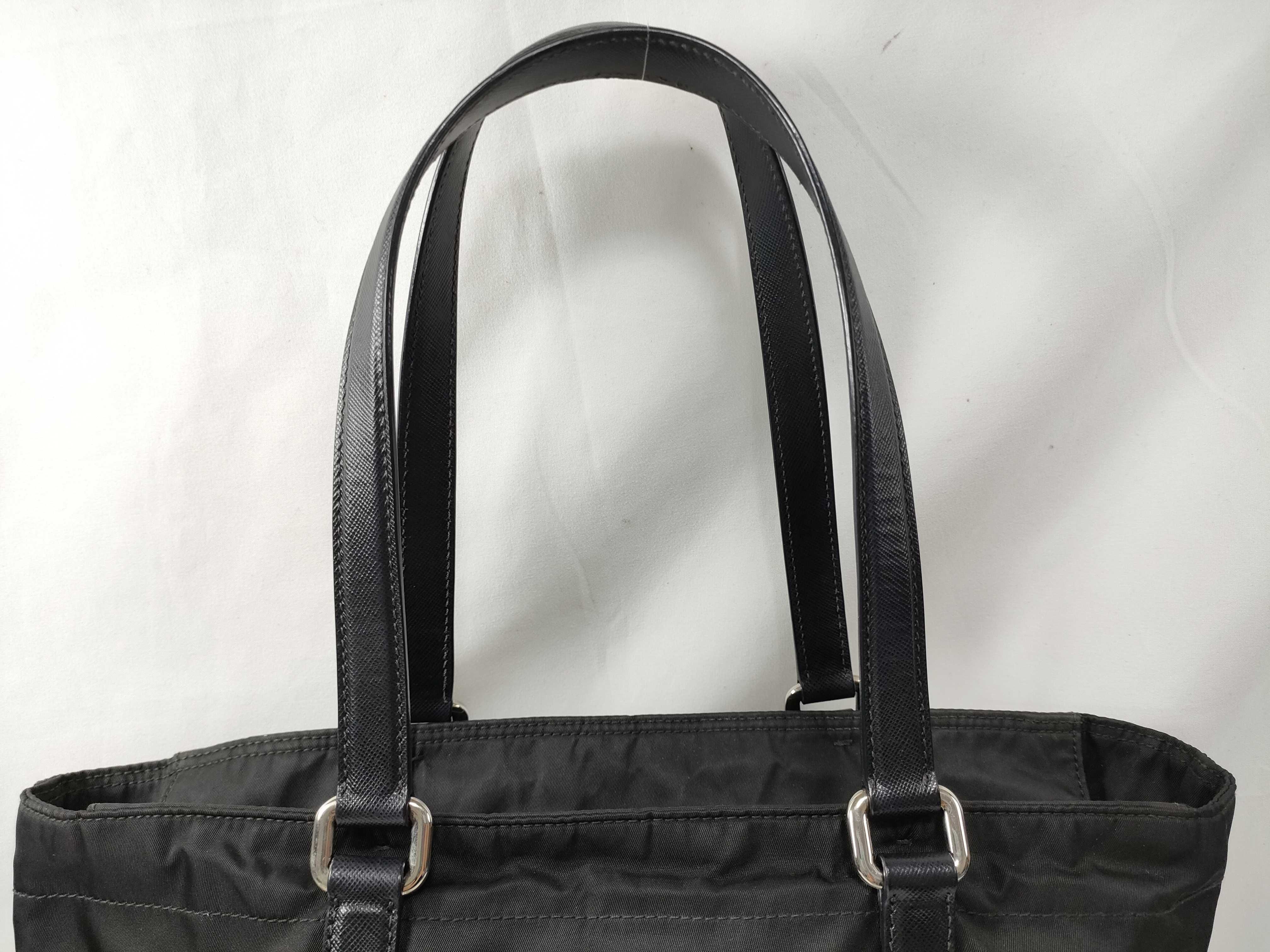 Nylon Leather Tote Bag Black 165 Tote Bag — view 3