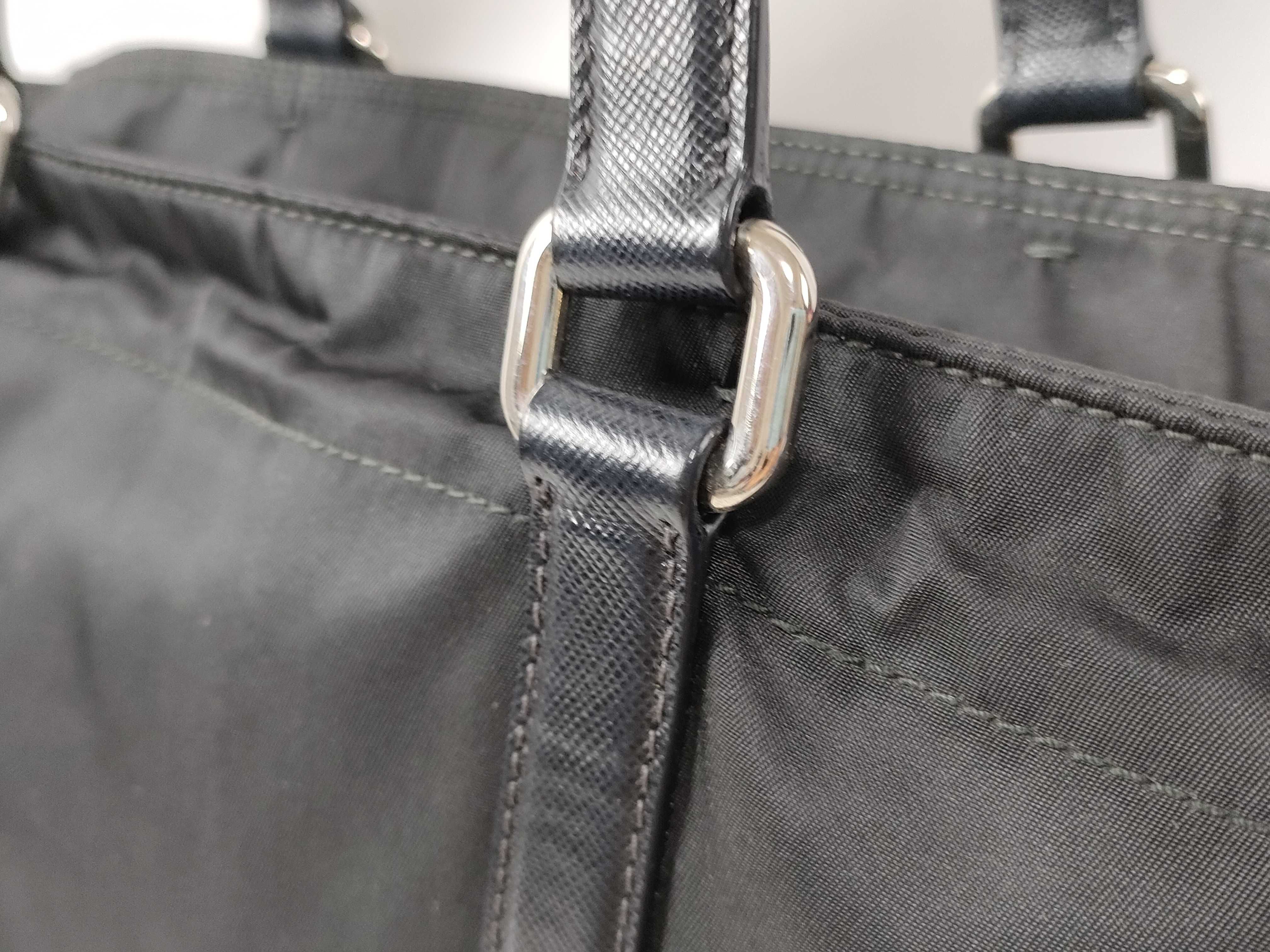 Nylon Leather Tote Bag Black 165 Tote Bag — view 4