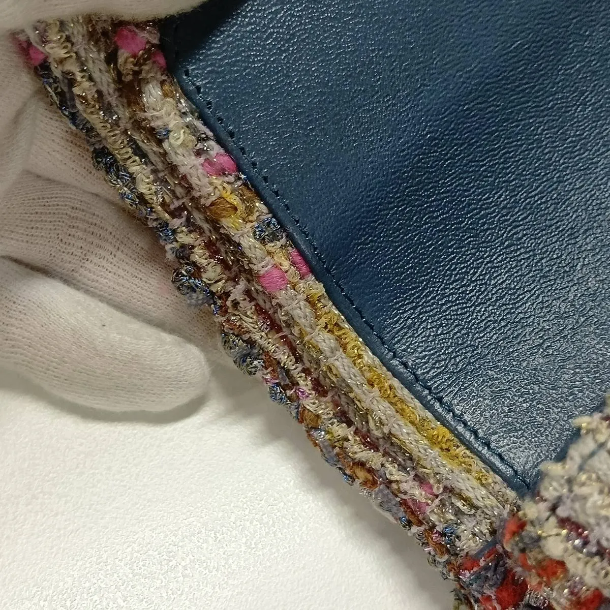 Matelassé 25 Tweed Double Flap Double Chain Bag, Multicolor, Gold Hardware, 19987576, Serial Number 19 — view 13