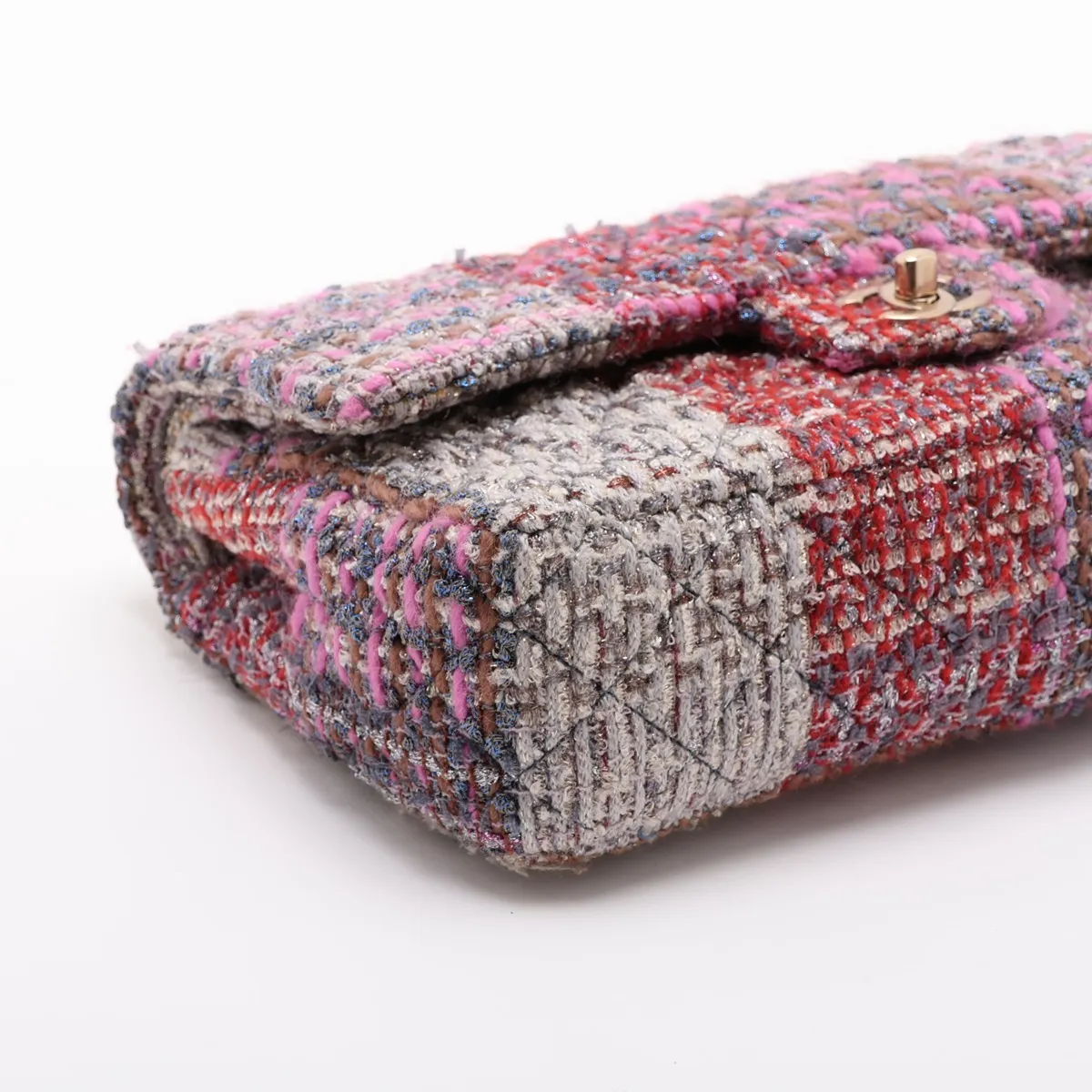 Matelassé 25 Tweed Double Flap Double Chain Bag, Multicolor, Gold Hardware, 19987576, Serial Number 19 — view 4