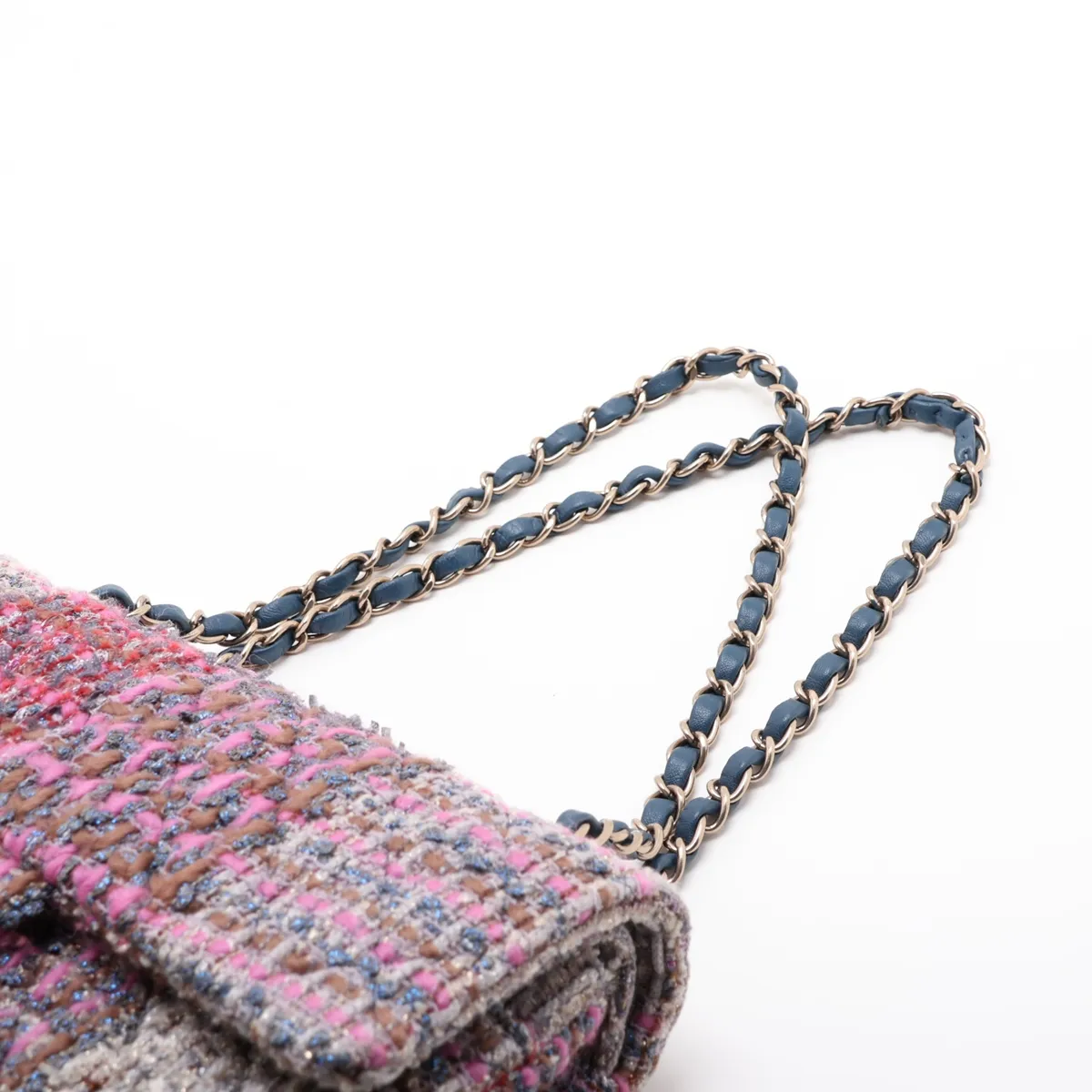 Matelassé 25 Tweed Double Flap Double Chain Bag, Multicolor, Gold Hardware, 19987576, Serial Number 19 — view 5