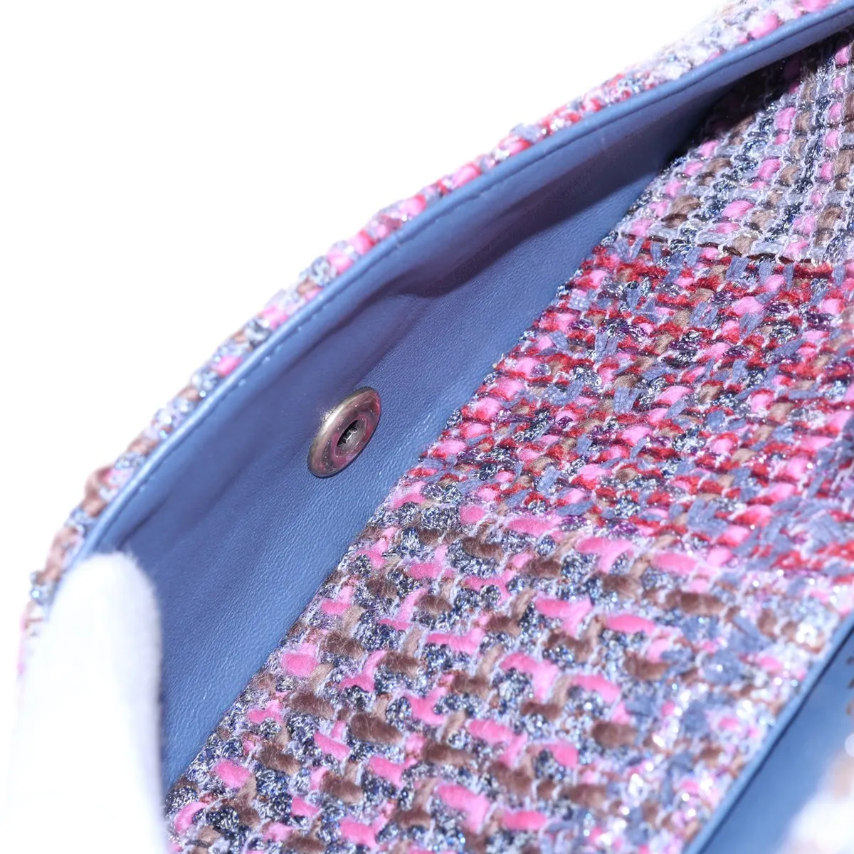 Matelassé 25 Tweed Double Flap Double Chain Bag, Multicolor, Gold Hardware, 19987576, Serial Number 19 — view 7