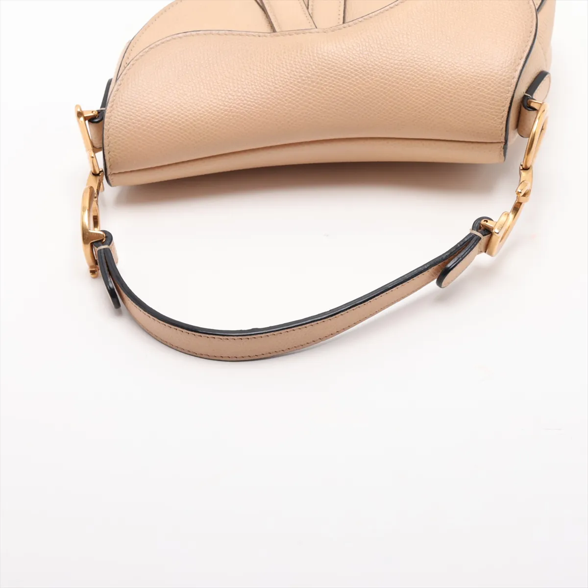 Saddle Leather Handbag, Beige — view 5