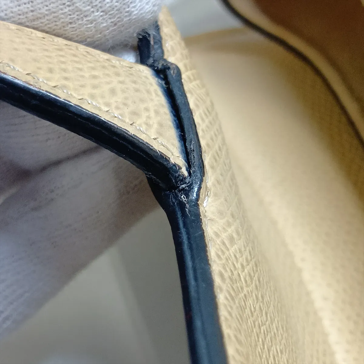 Saddle Leather Handbag, Beige — view 9