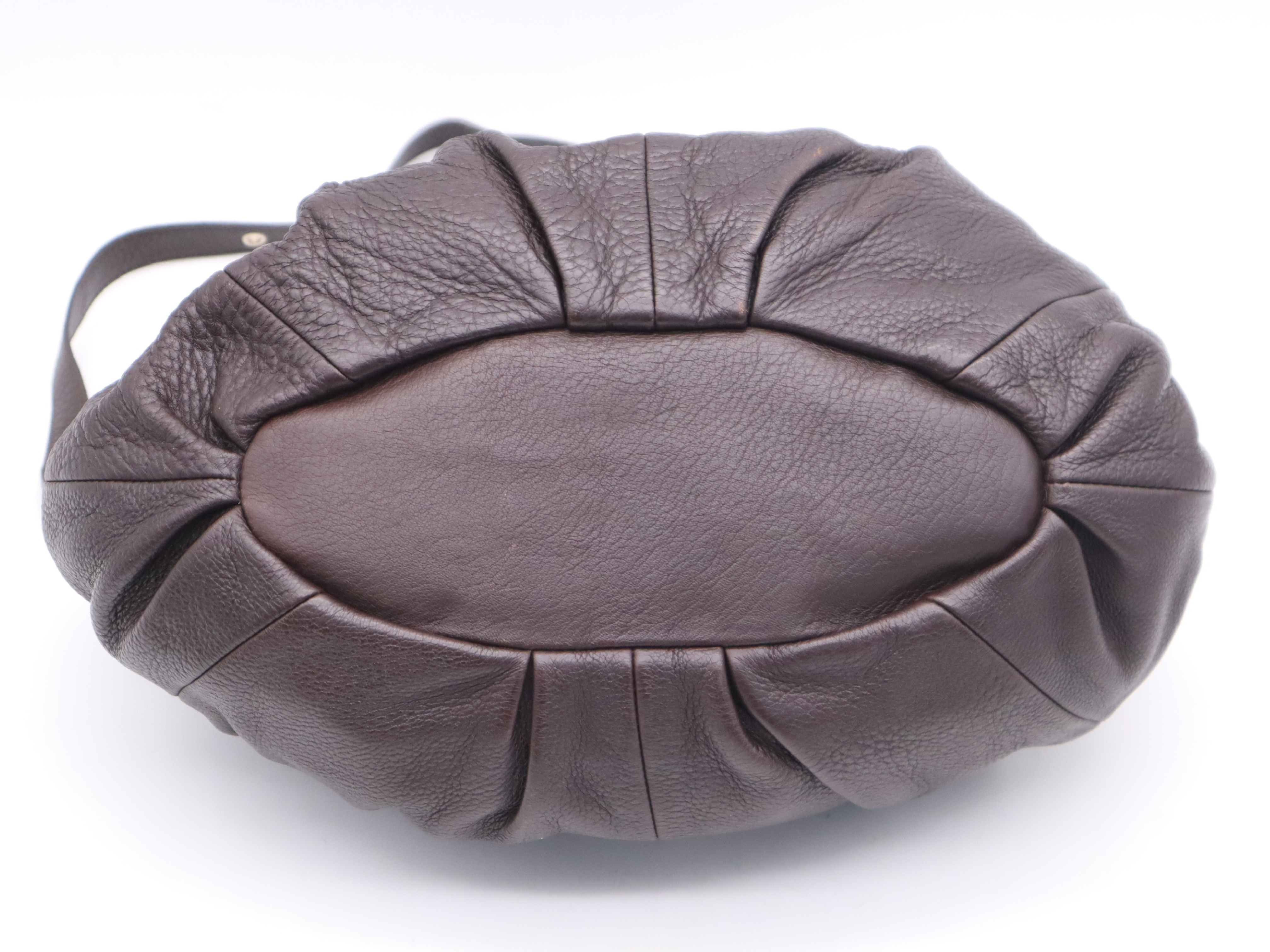 Leather Pillow Small Handbag, Dark Brown, Silver Hardware, Includes Shoulder Strap, Dust Bag, and Charm. — view 4