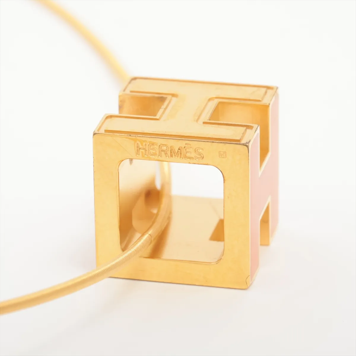 Cage de Ash H Cube Necklace GP Gold x Orange Damage — view 4