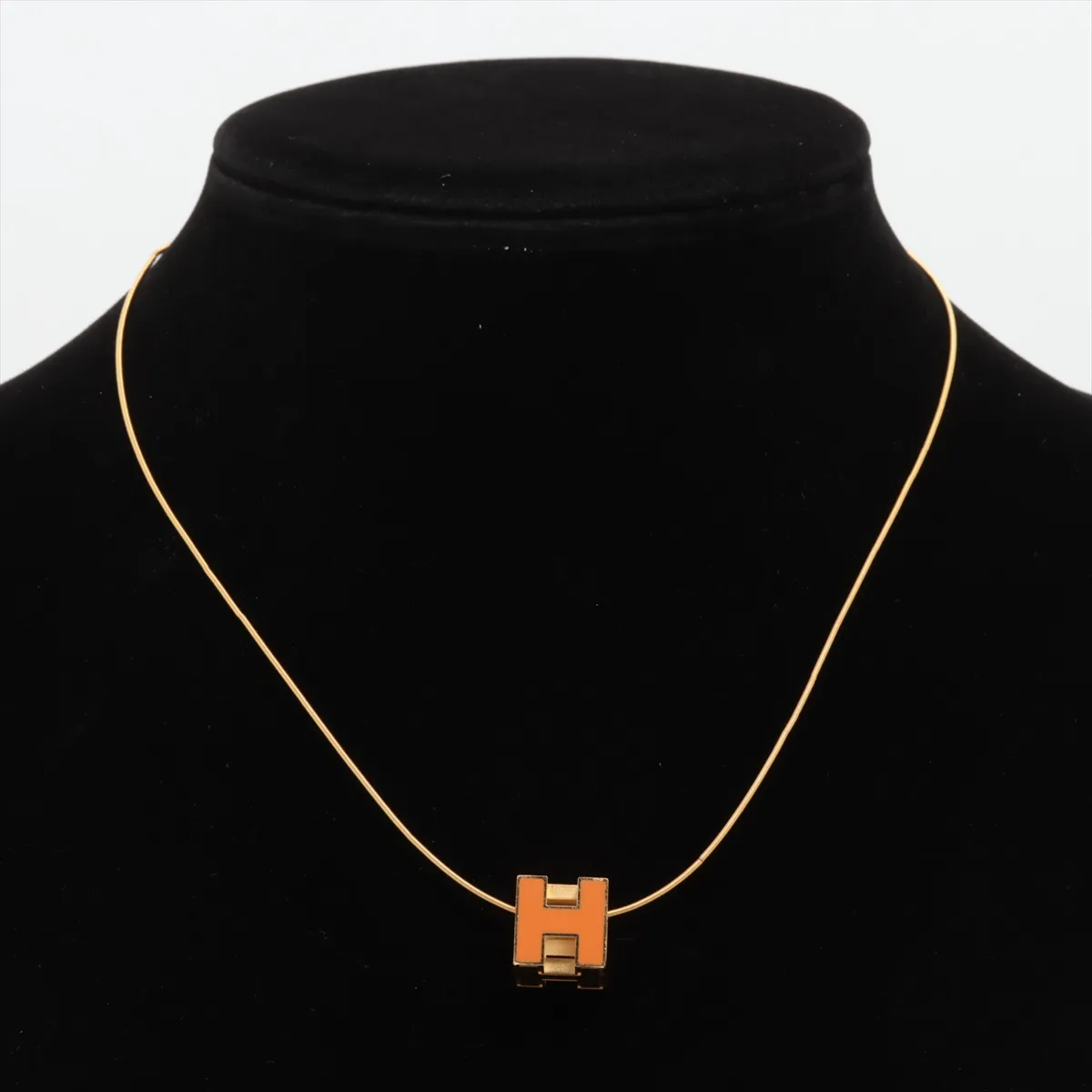 Cage de Ash H Cube Necklace GP Gold x Orange Damage — view 5
