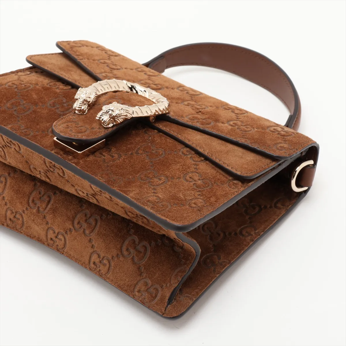 Dionysus Suede 2-Way Handbag, Brown, 813400 — view 3