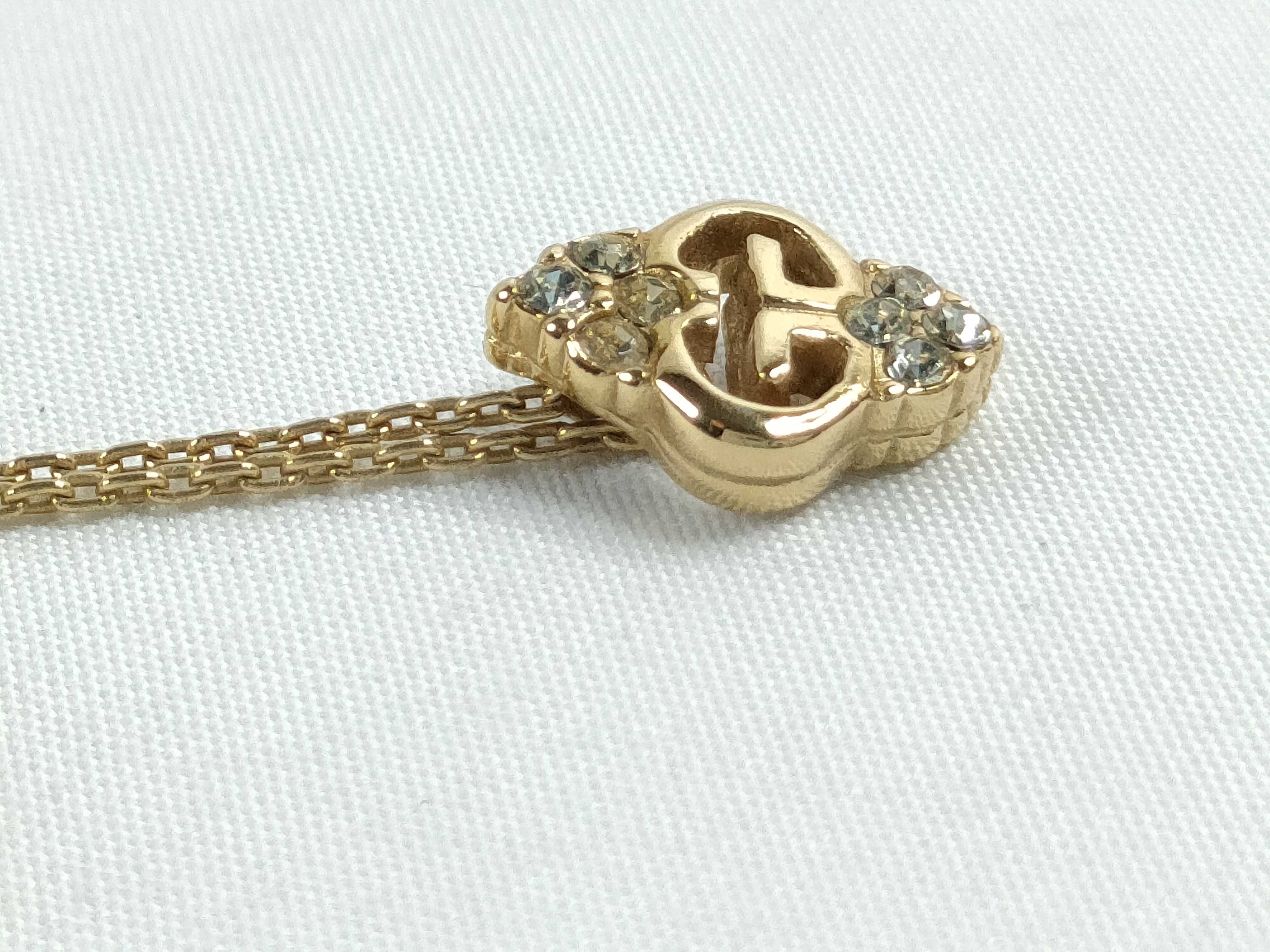 G Logo Rhinestone Gold Necklace — view 4