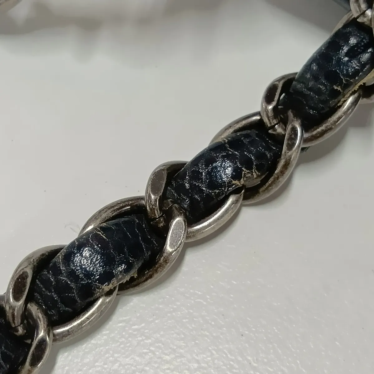 Mini Matelassé 20 Caviar Skin Single Flap Single Chain Bag, Navy, Gunmetal Hardware, 21567046, Serial Number 21-A69900 — view 14