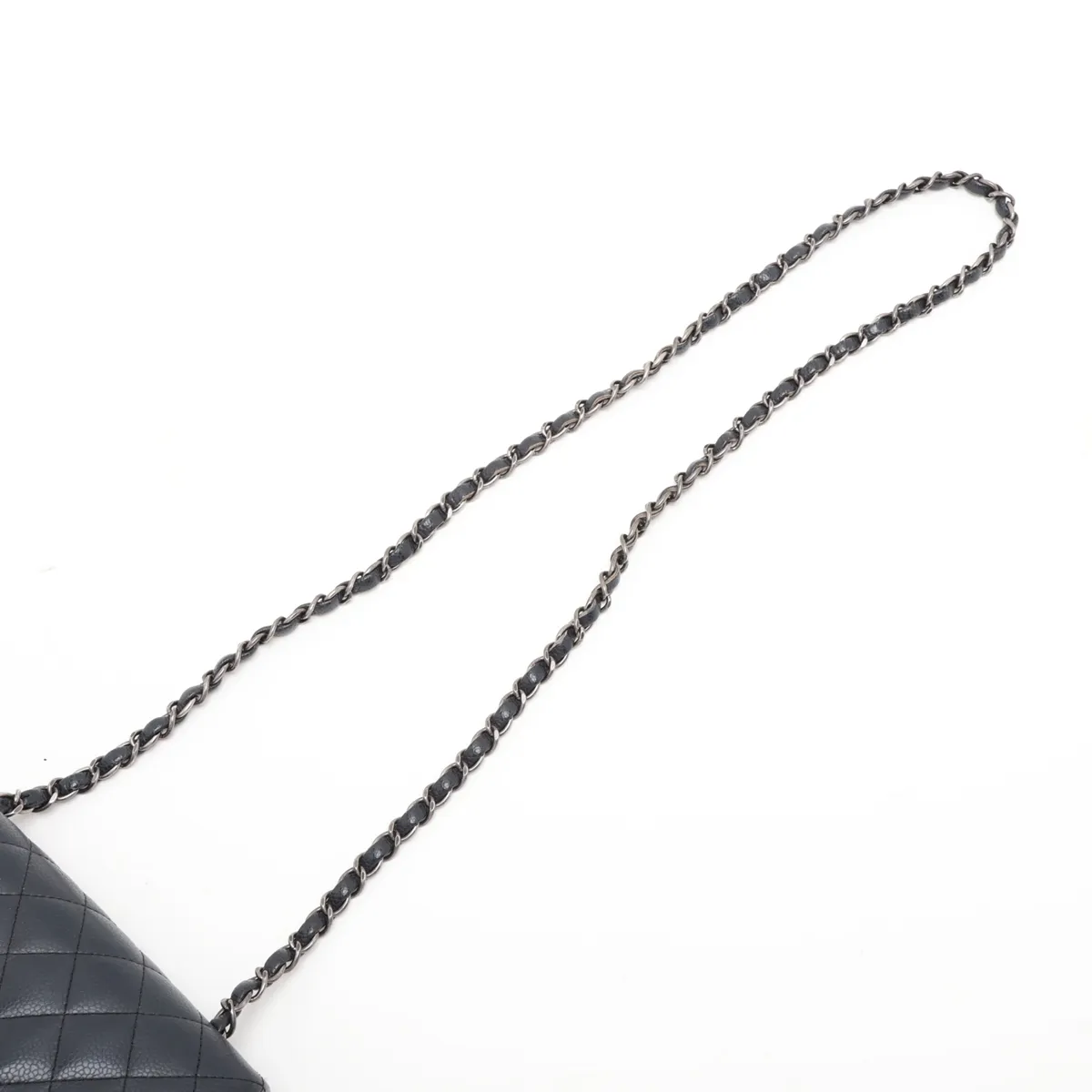 Mini Matelassé 20 Caviar Skin Single Flap Single Chain Bag, Navy, Gunmetal Hardware, 21567046, Serial Number 21-A69900 — view 5